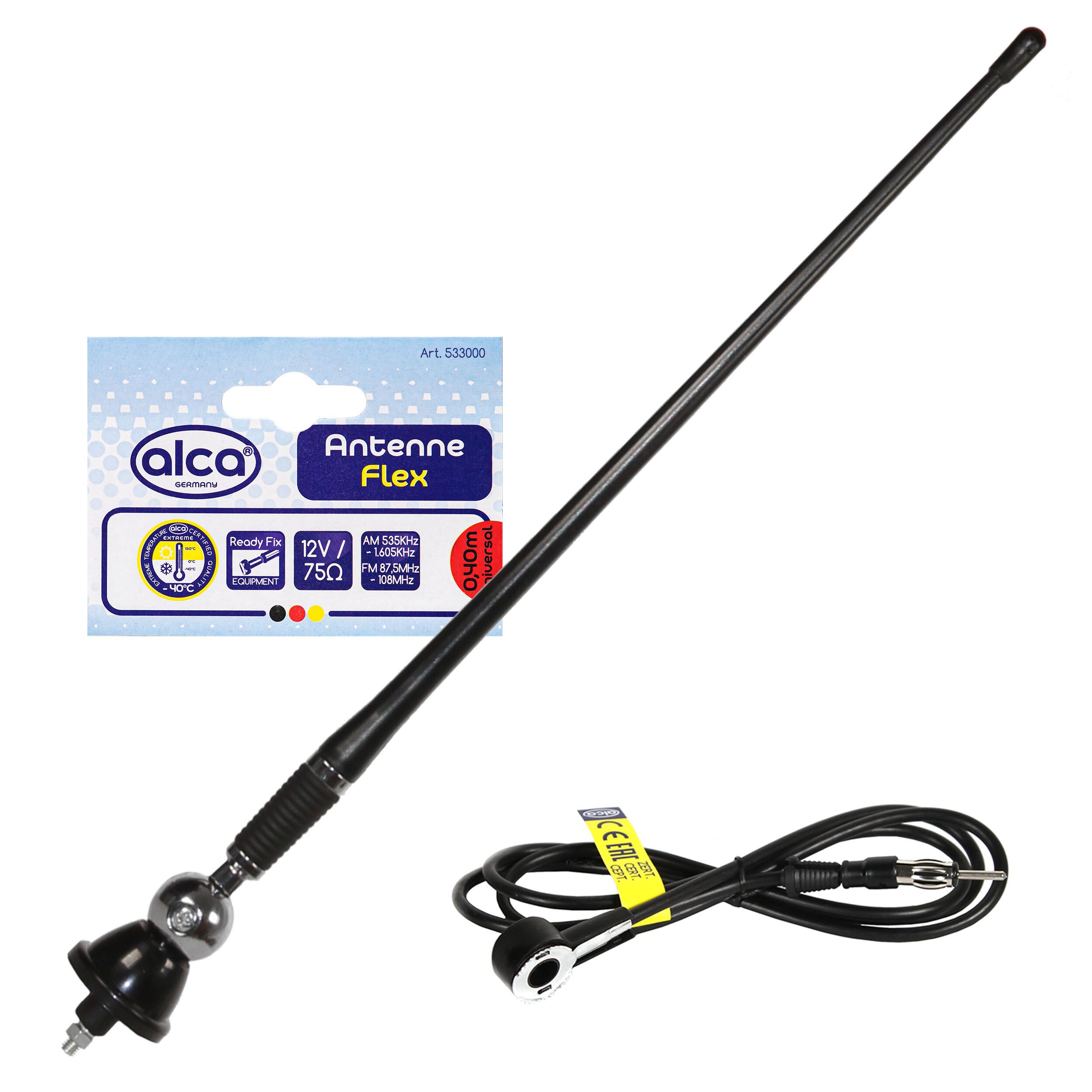 alca Autoantenne Dachantenne universal 40cm Radio AM/FM Gummi flexibel - Ne Autoradio-Ersatzantennenstab