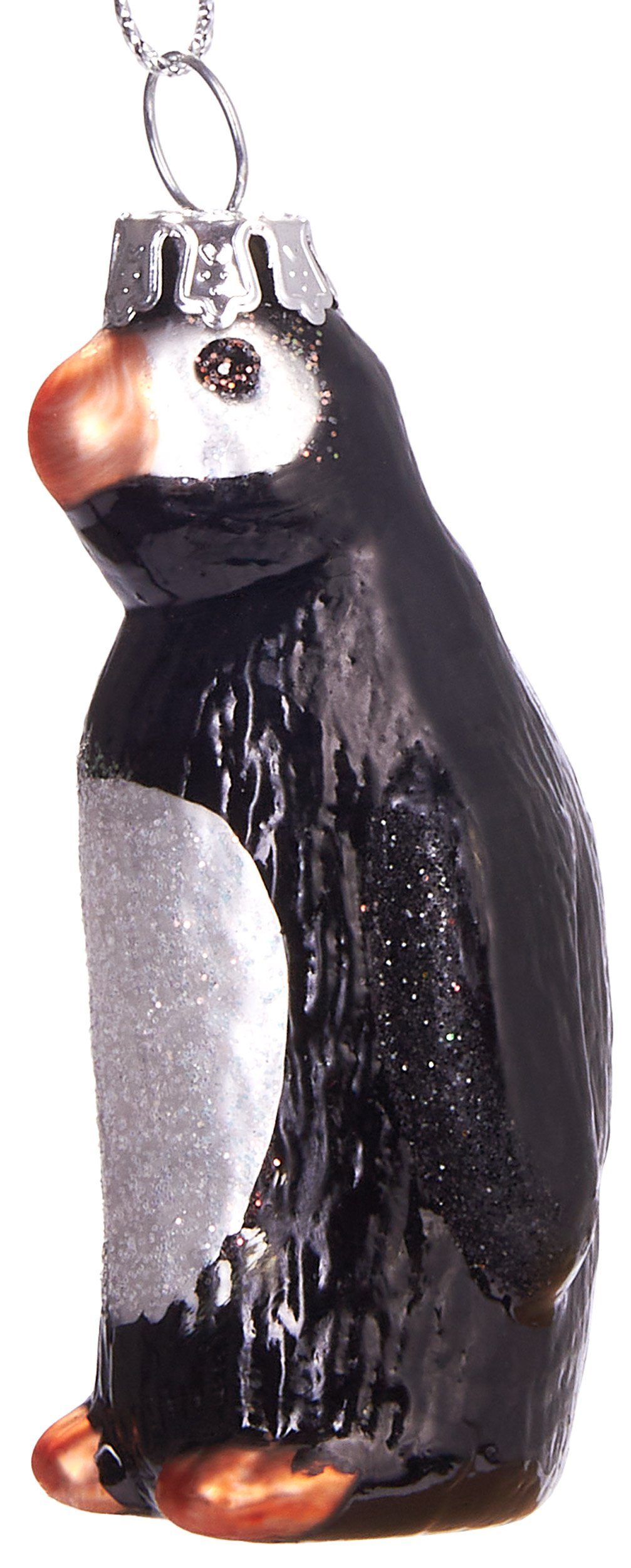 BRUBAKER Christbaumschmuck Mundgeblasene Glas, 7.5 handbemalt Pinguin, Weihnachtskugel aus tierischer - cm Weihnachtsschmuck-Anhänger