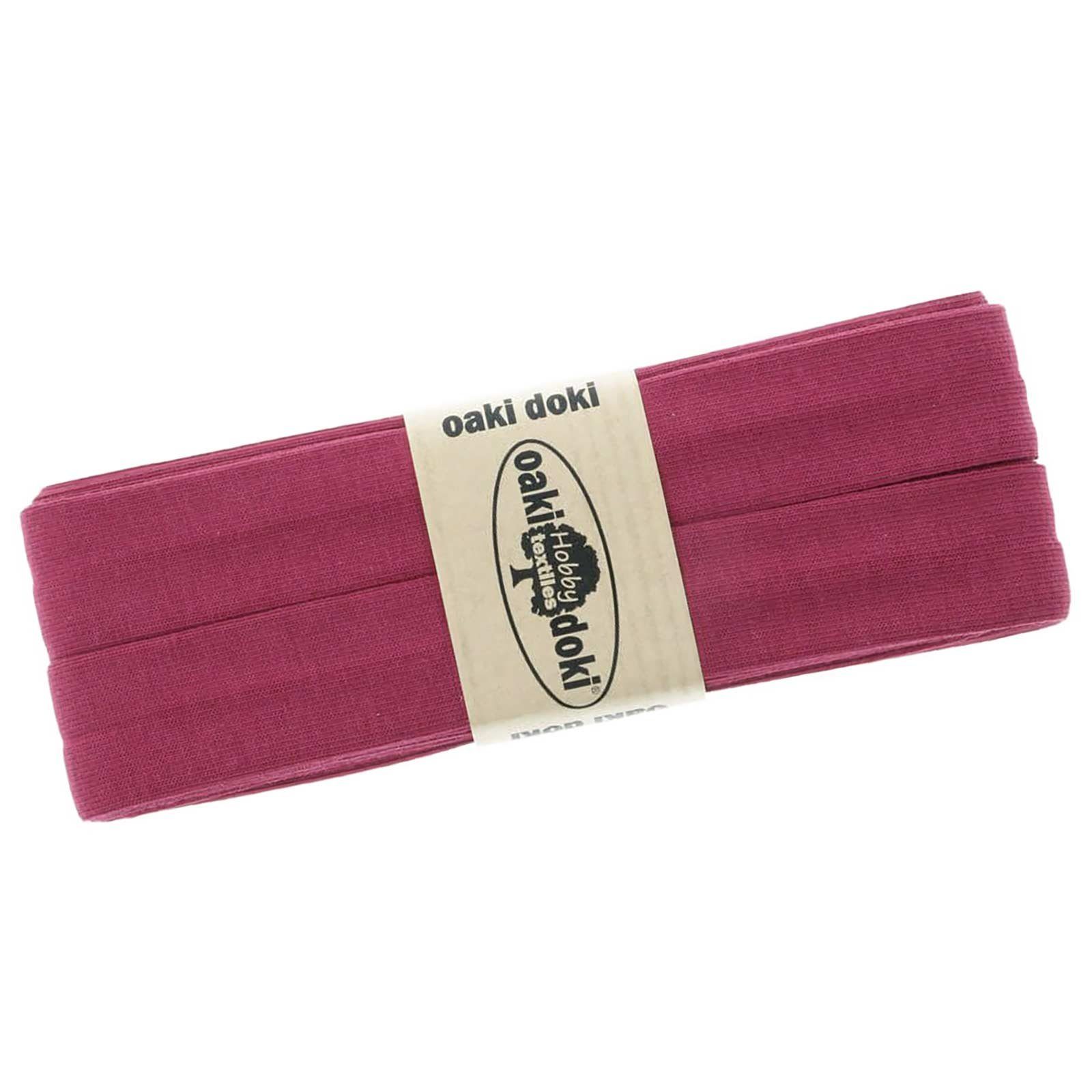 maDDma Webband 3m Oaki Doki Tricot de Luxe Jersey-Schrägband Einfassband elastisch, merlot