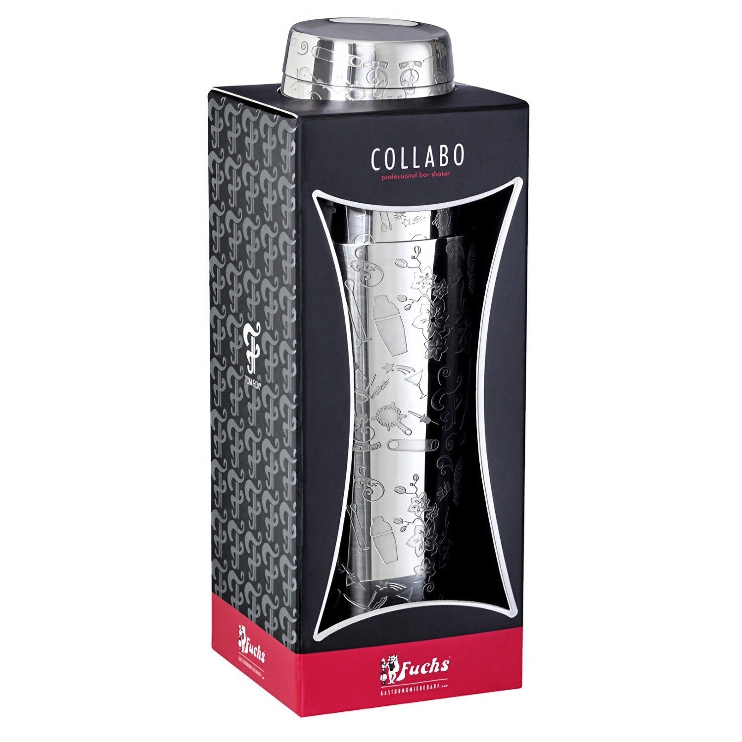 FUCHS Cocktail Shaker Cocktail shaker - Collabo TIN oN TIN Edelstahl - 28oz/18oz, mit Gravur - Limited Edition