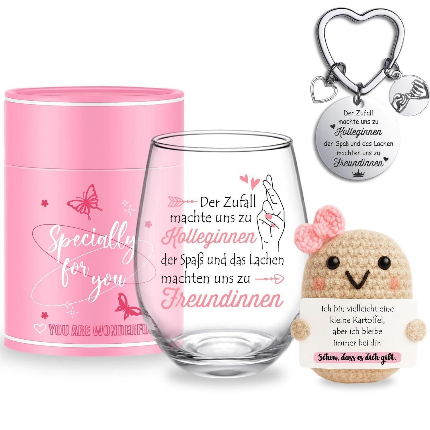 LuxusKollektion Weinglas Glasbecher Kollegin Spruch 450ml