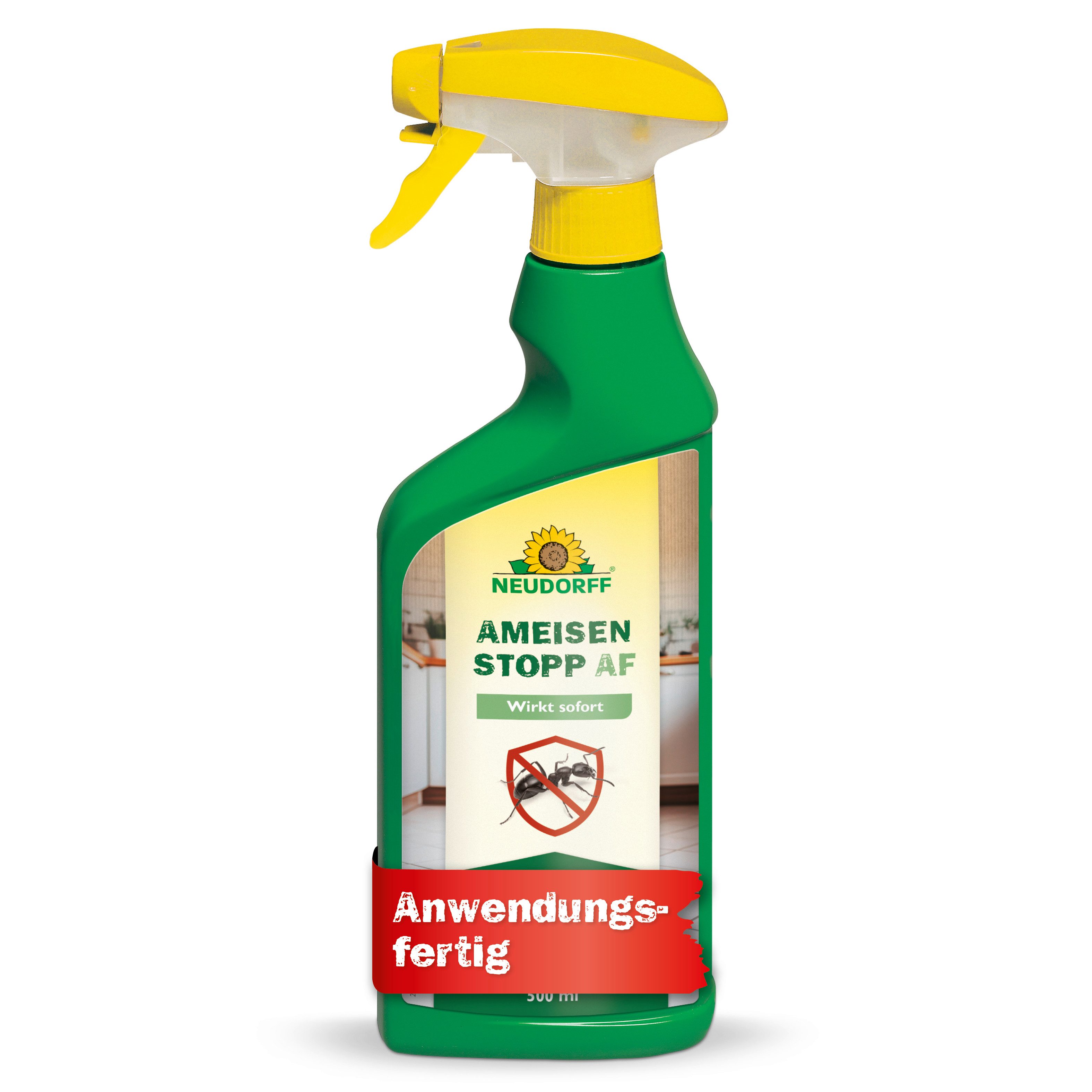 Neudorff Tierabwehrspray Neudorff AmeisenStopp AF Ameisenspray für Innen und Außen, 500 ml, Mit Kontaktwirkung & Fernhalteeffekt gegen Ameisen, 1-St., Anwendungsfertiges Spray gegen Ameisen für Innen & Außen, 2-fach-Wirkprinzip zur Bekämpfung & Fernhaltung von Ameisen