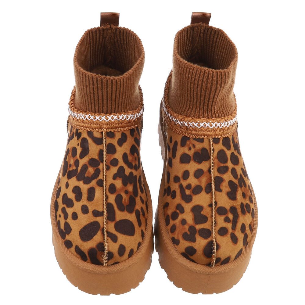 Ital-Design Damen Snowboots Freizeit Snowboots (88519218) Flach Stiefeletten in Braun