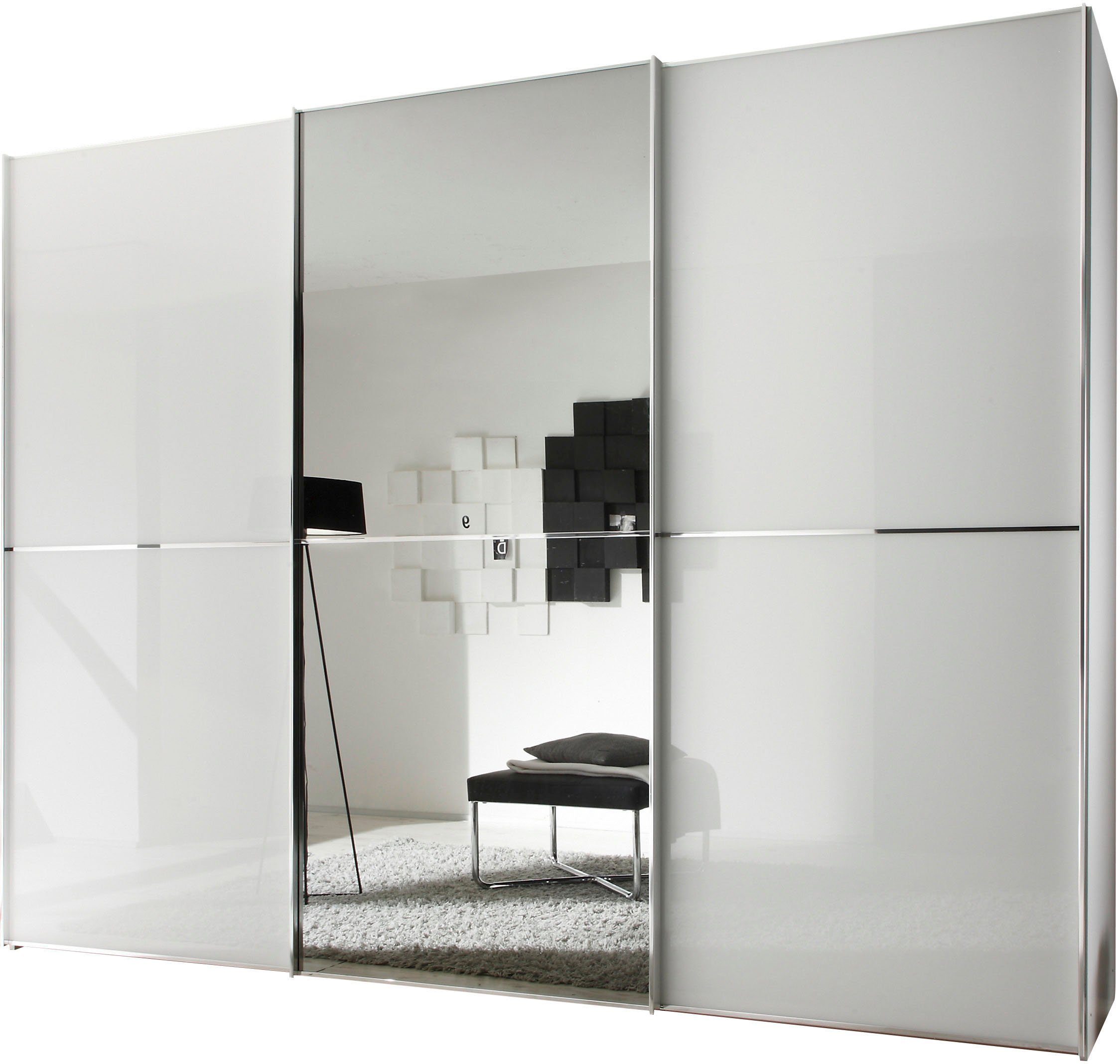 STAUD Schwebetürenschrank Sinfonie Plus, edles Design in hochwertiger Qualität, Made in Germany (in 4 verschiedenen Ausstattungen erhältlich) Mit kombinierter Glas-Spiegel-Front, viele Вариантыn