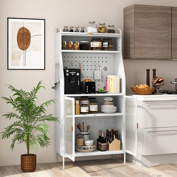 KOMFOTTEU Küchenbuffet Küchenschrank mit Stecktafel, 76 x 36 x 161 cm