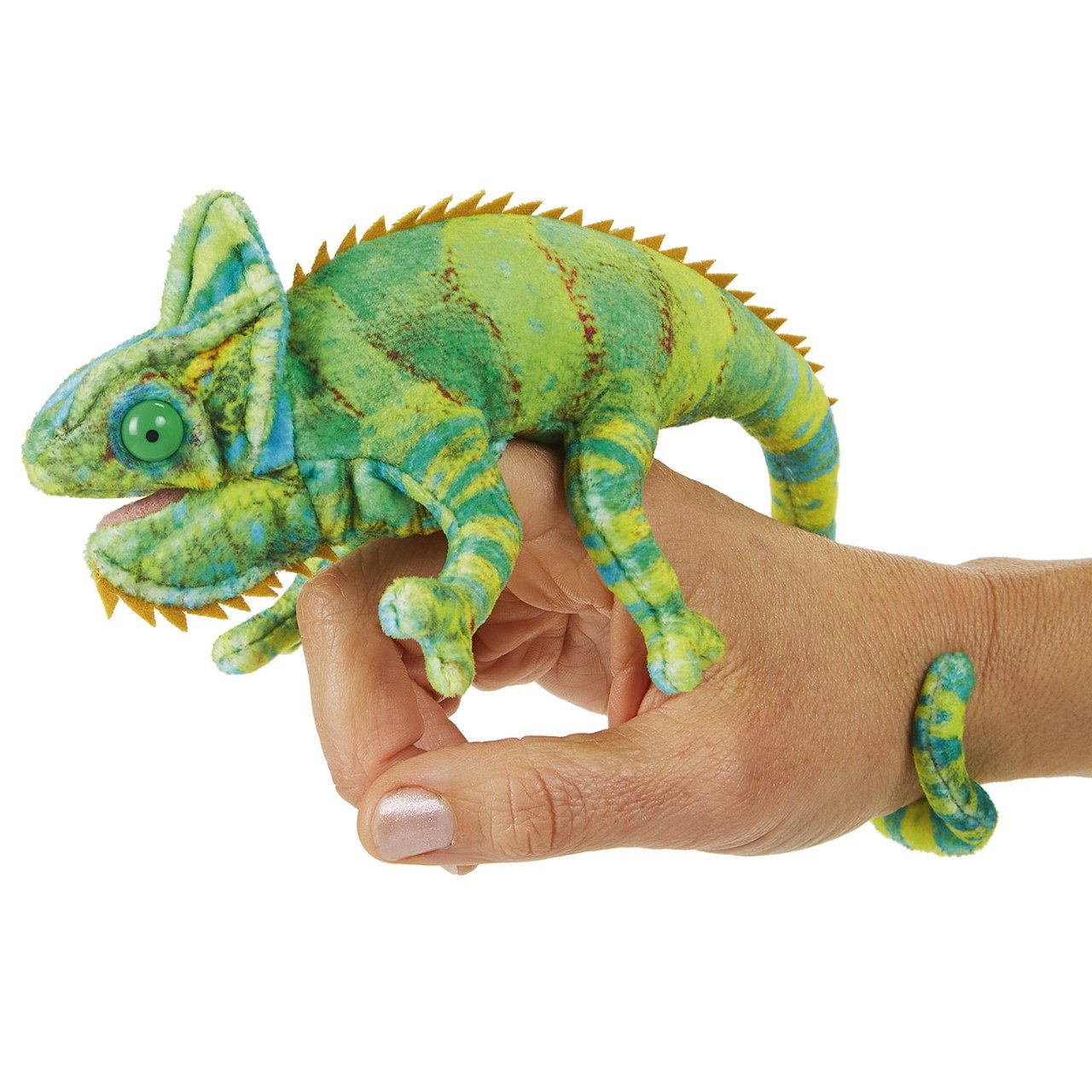Folkmanis Handpuppen Fingerpuppe Folkmanis Fingerpuppe Mini Chamäleon 2794 (Packung)