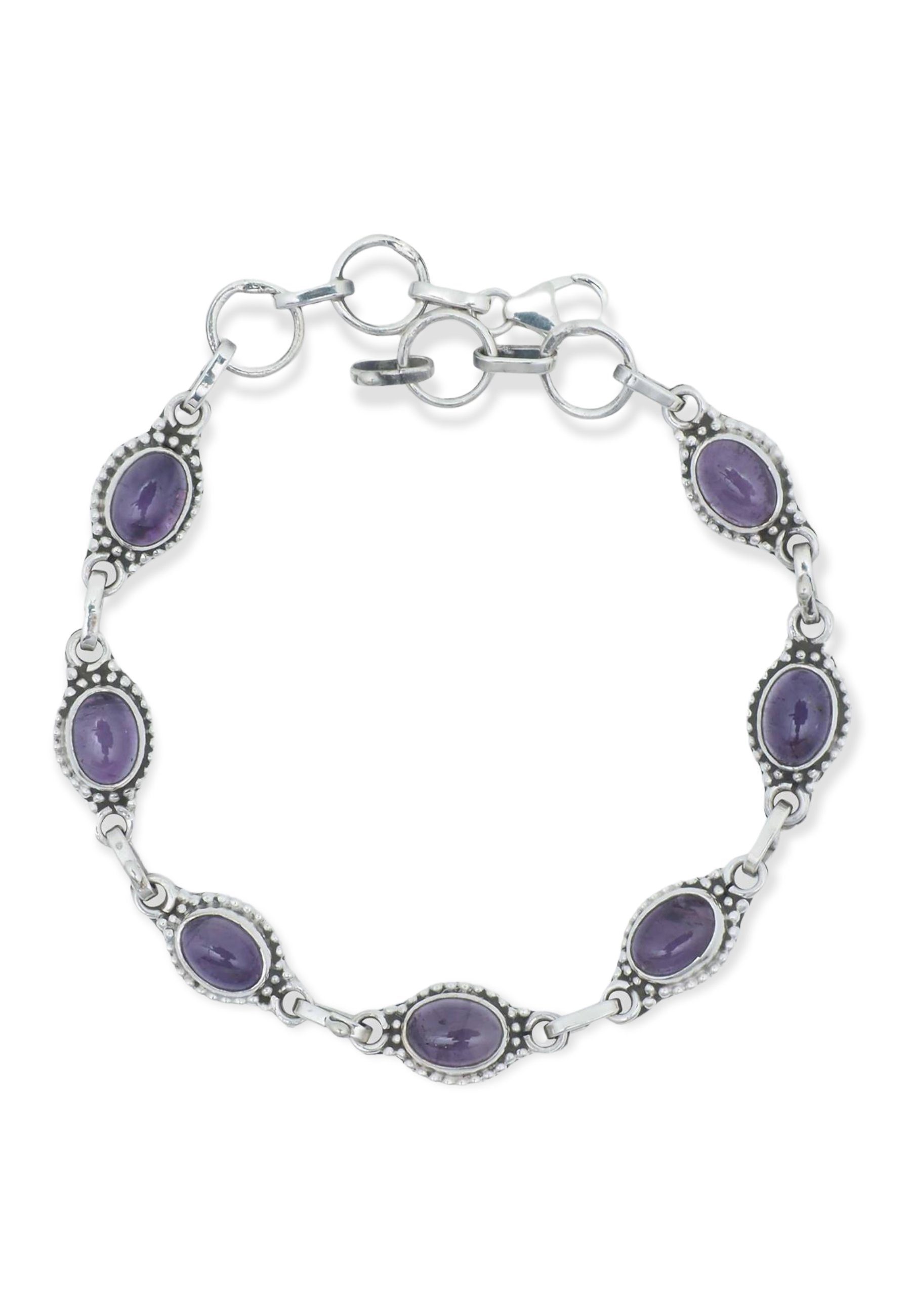 mantraroma Silberarmband 925er Silber mit Amethyst