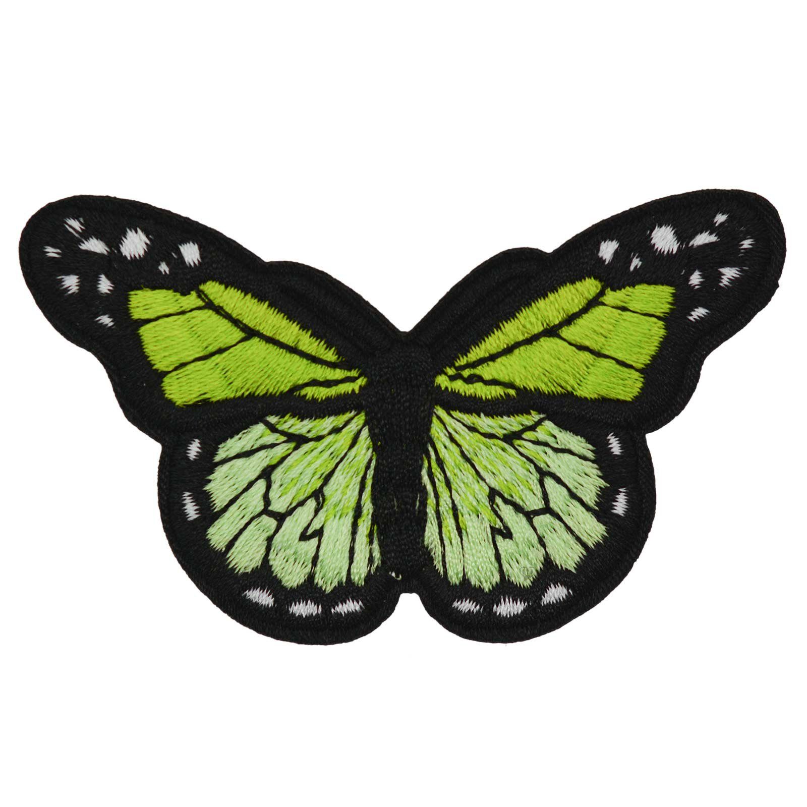 limettengrün Schmetterling Größenwahl, x 46 Polyester, mm maDDma Polyethylen Patchies 78 3 Schicht, Farb-/ Aufbügler bestickt