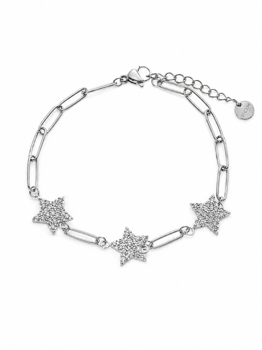 Brise Schmuck Armband Edelstahl Armband Damen mit Strass Sternen – Eleganter Schmuck, Verstellbare Länge, Rostfrei, Hautfreundlich, Leicht, Stern-Design