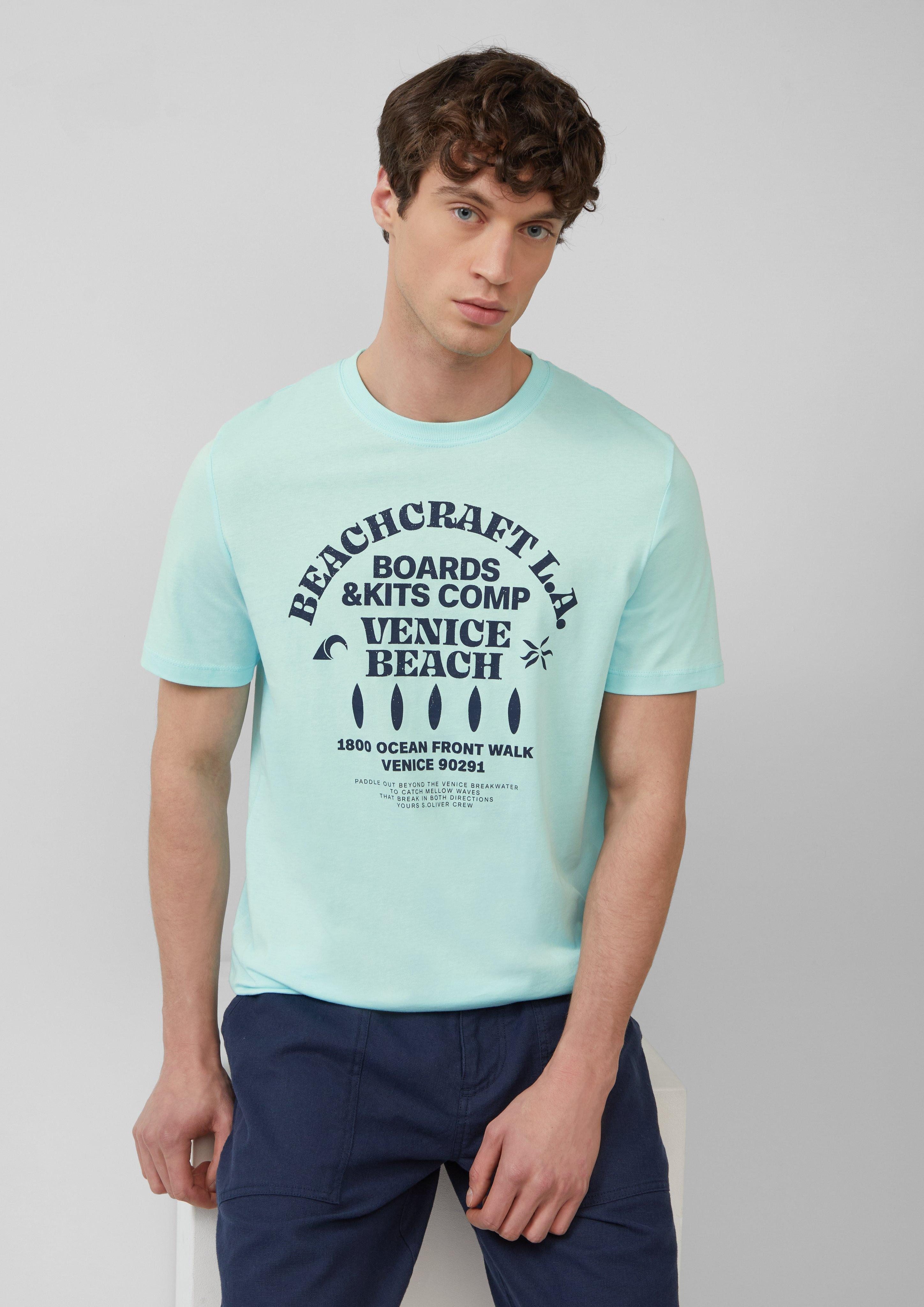 s.Oliver Kurzarmshirt Baumwoll-T-Shirt mit Crewneck und günstig online kaufen