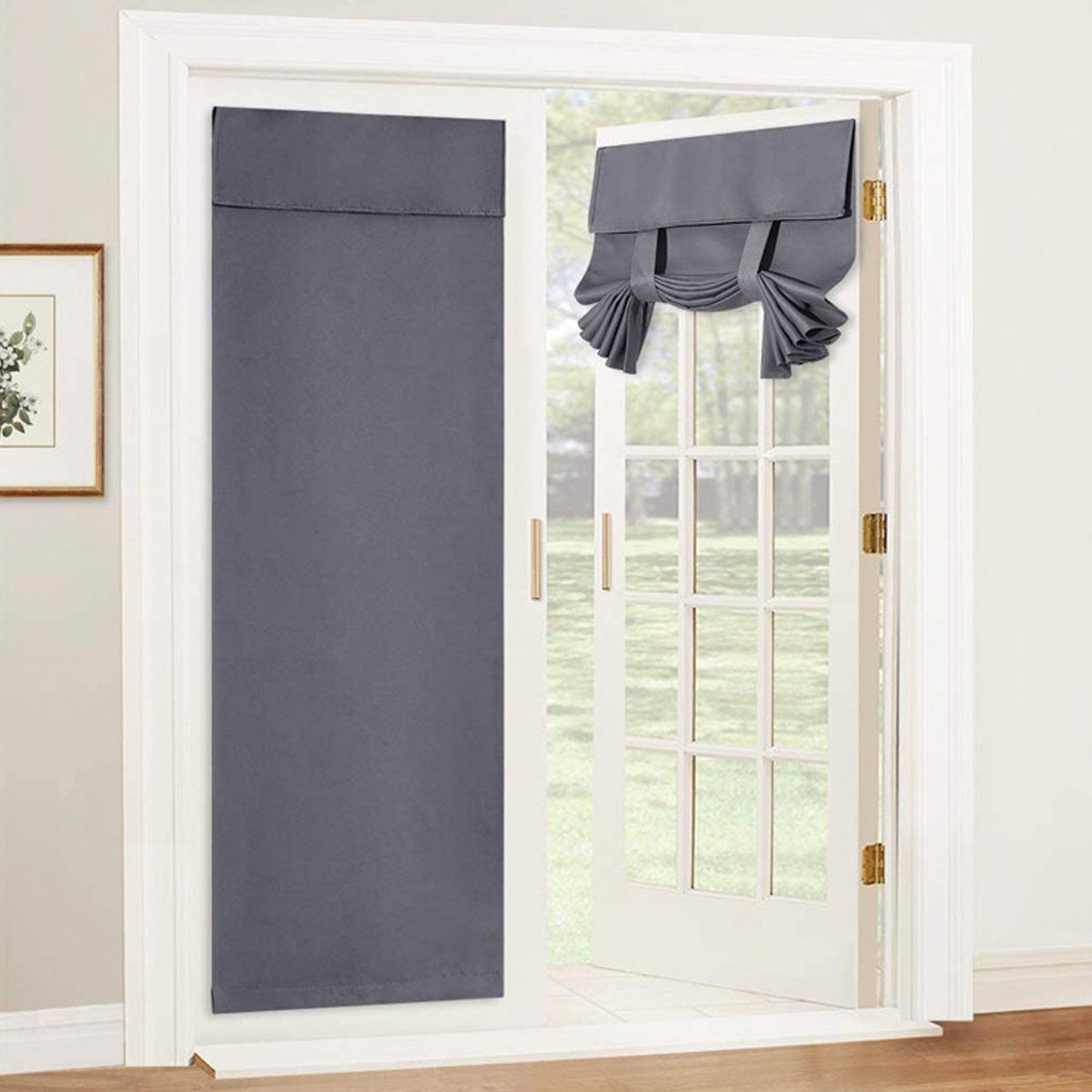 Verdunkelungsvorhang für Verdunkelungsvorhänge Glastür, Fenster,Vollverdunkelungs,für Tür Grau2 Jormftte