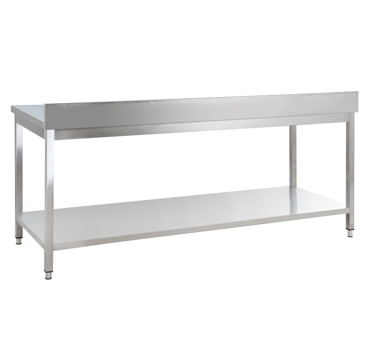 GastroHero Arbeitstisch Edelstahl Arbeitstisch 160x60 cm mit Aufkantung & Grundboden