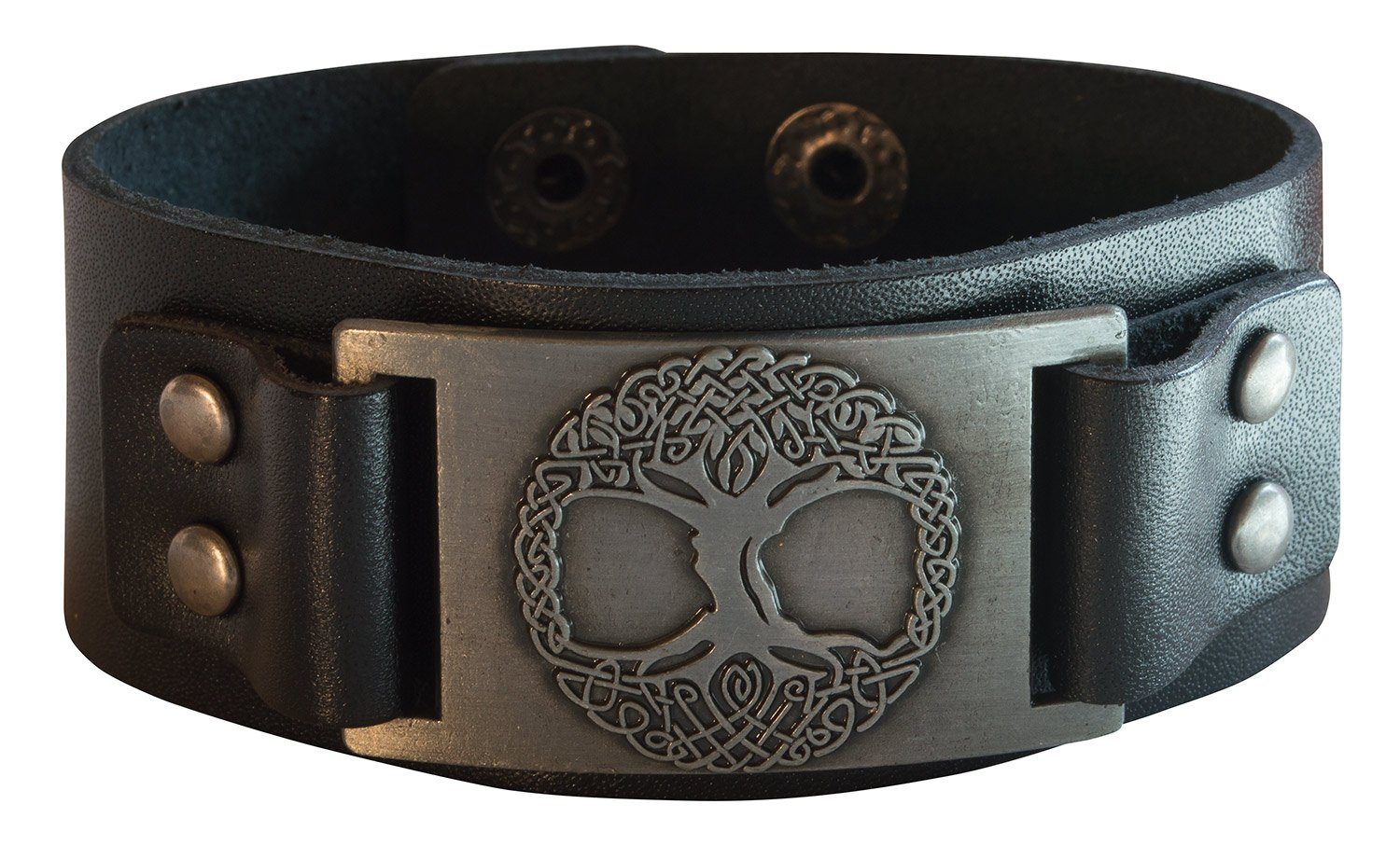 Saraswati Armband Armband "Baum des Lebens" Leder, schwarz, Metalllegierung günstig online kaufen