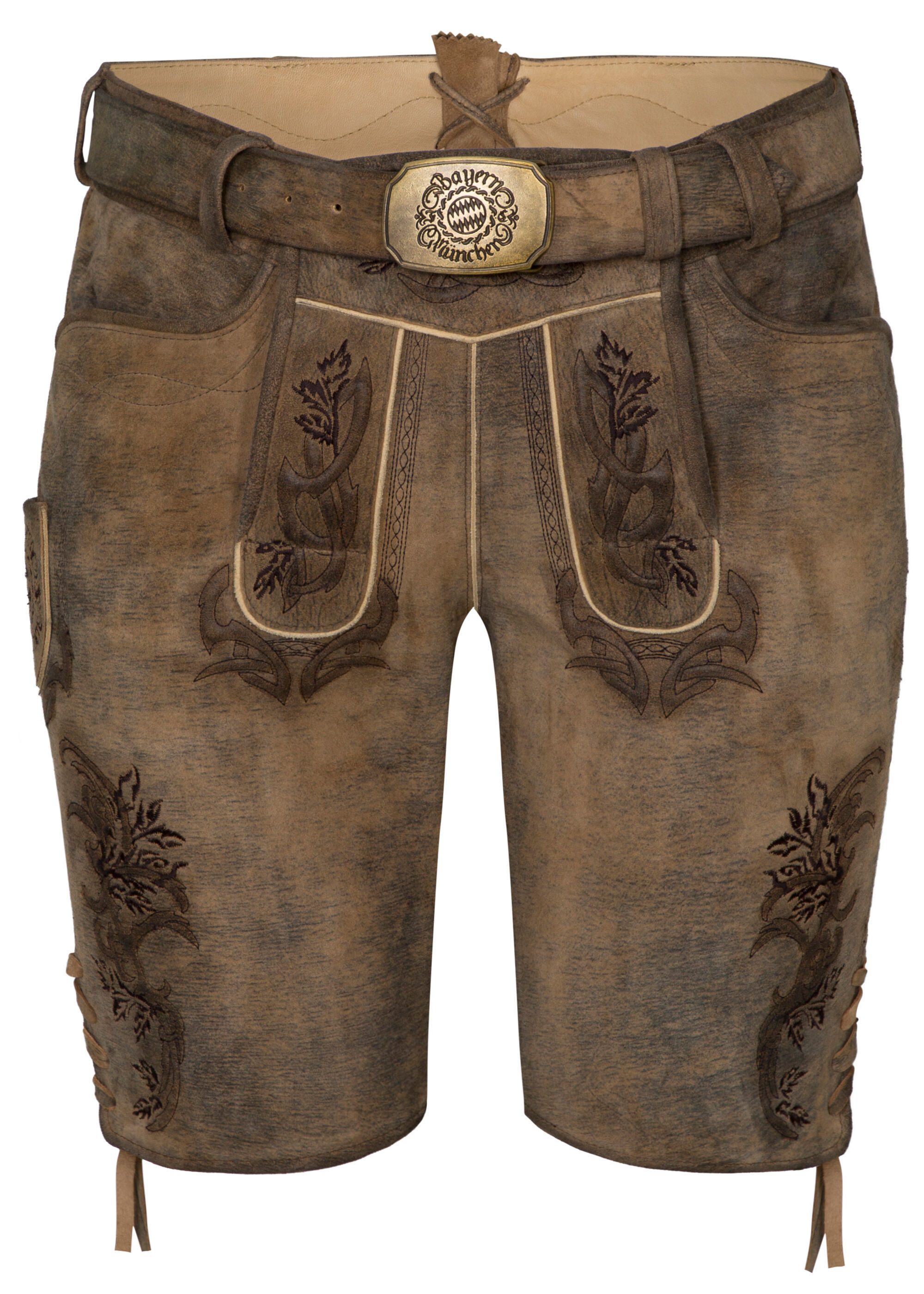 Spieth & Wensky Shorts Lederhose "FCB - Geisenfeld" mit Stickereien und edl günstig online kaufen