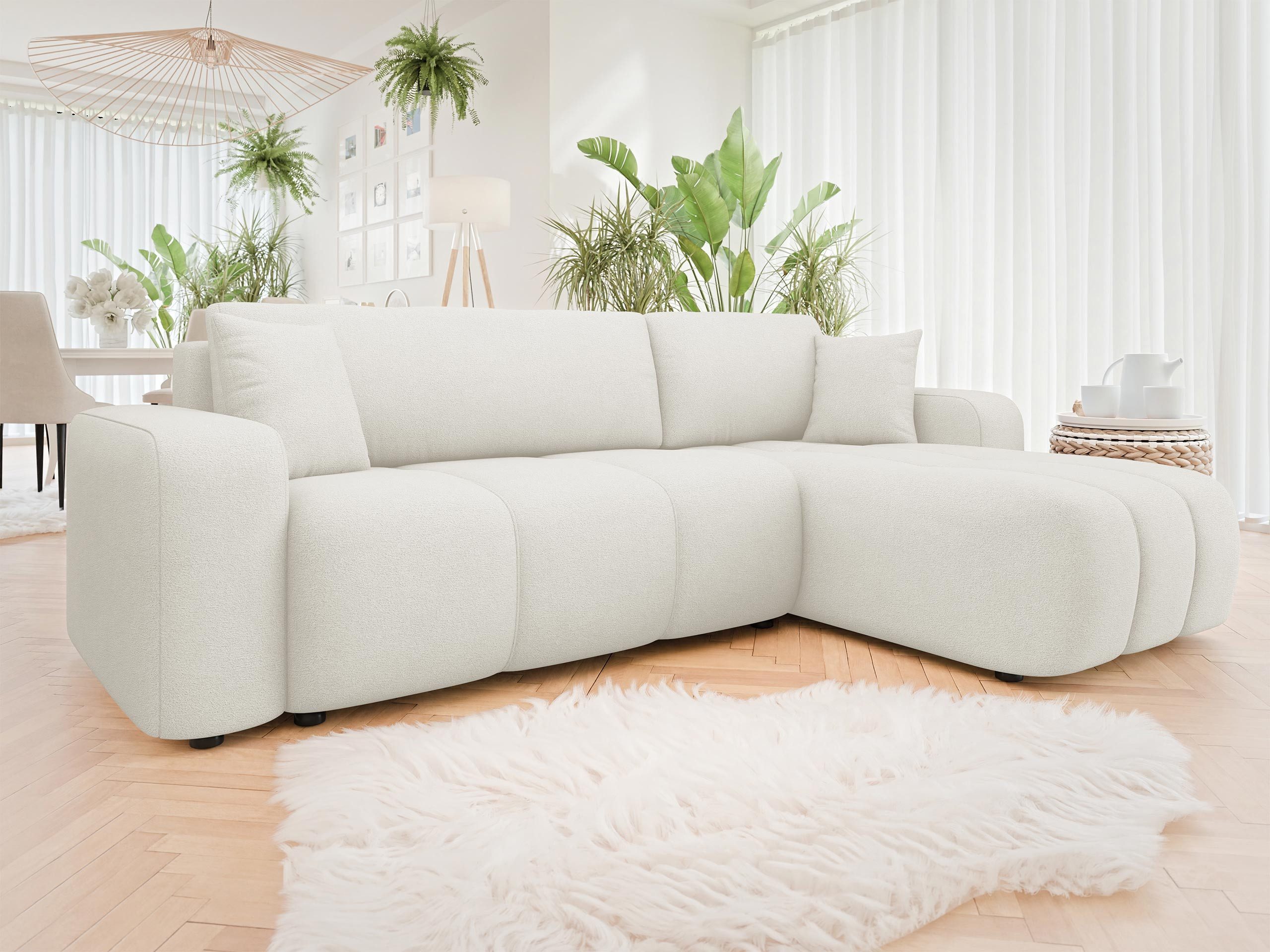 MIRJAN24 Ecksofa Fetrinu, mit Bettkasten und Schlaffunktion, L-Form, Seite Universal