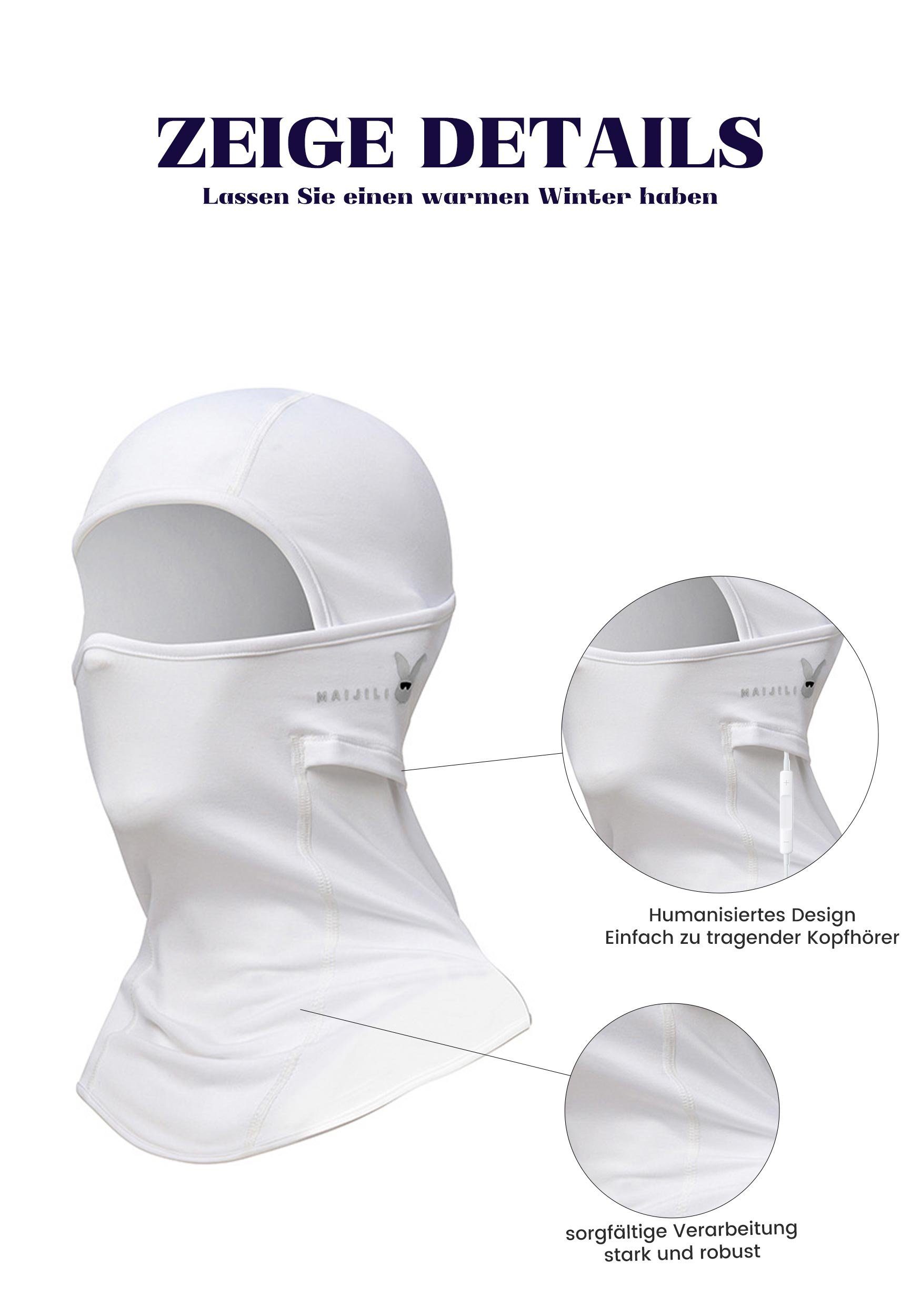 MAGICSHE Sturmhaube Skimaske UV-Strahlen Umfassenden für Schutz Weiß Widersteht
