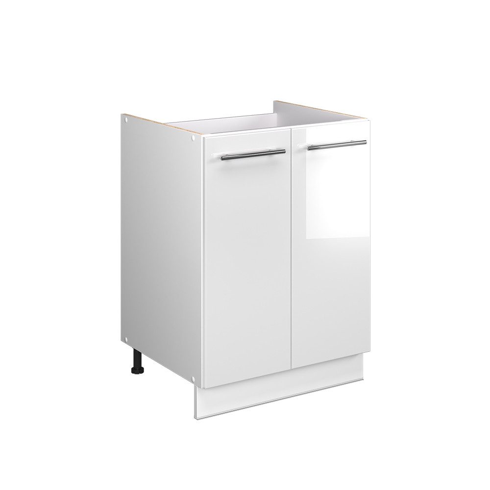 Vicco Unterschrank Fame-Line, Weiß Hochglanz/Weiß, 60 cm