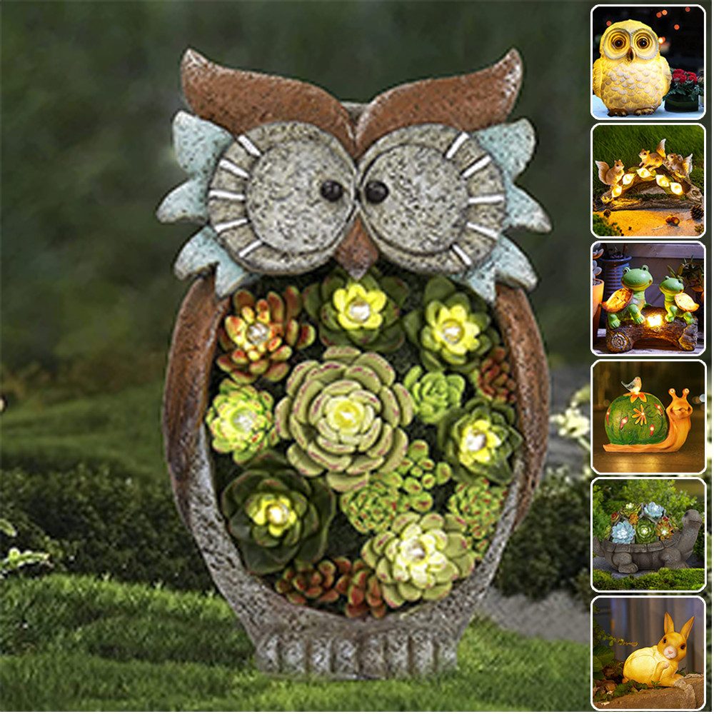 Jibenhome LED Solarleuchte Solar Gartenfiguren Schildkröte günstig online kaufen