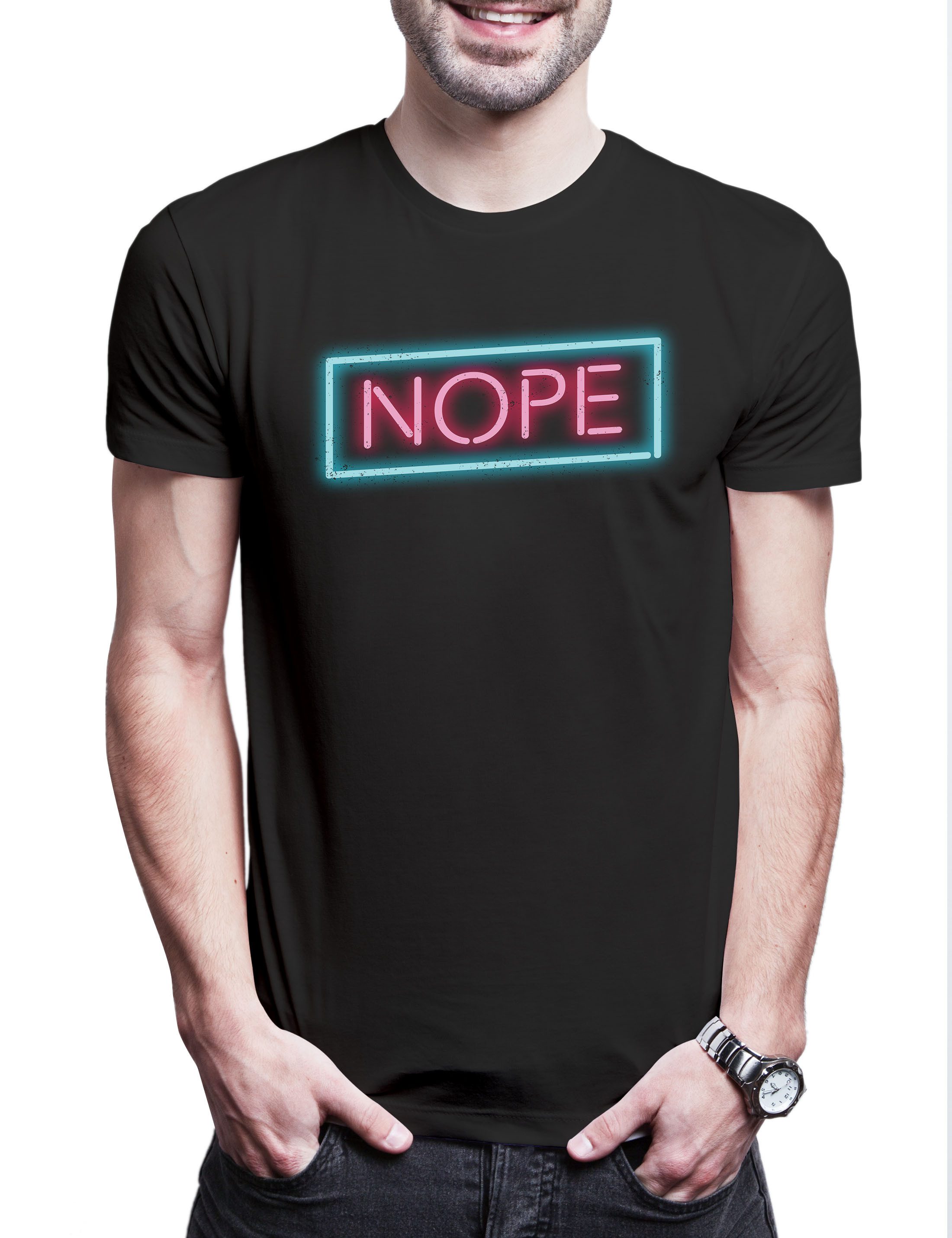 Urban Backwoods Print-Shirt Nope Neon Herren günstig online kaufen