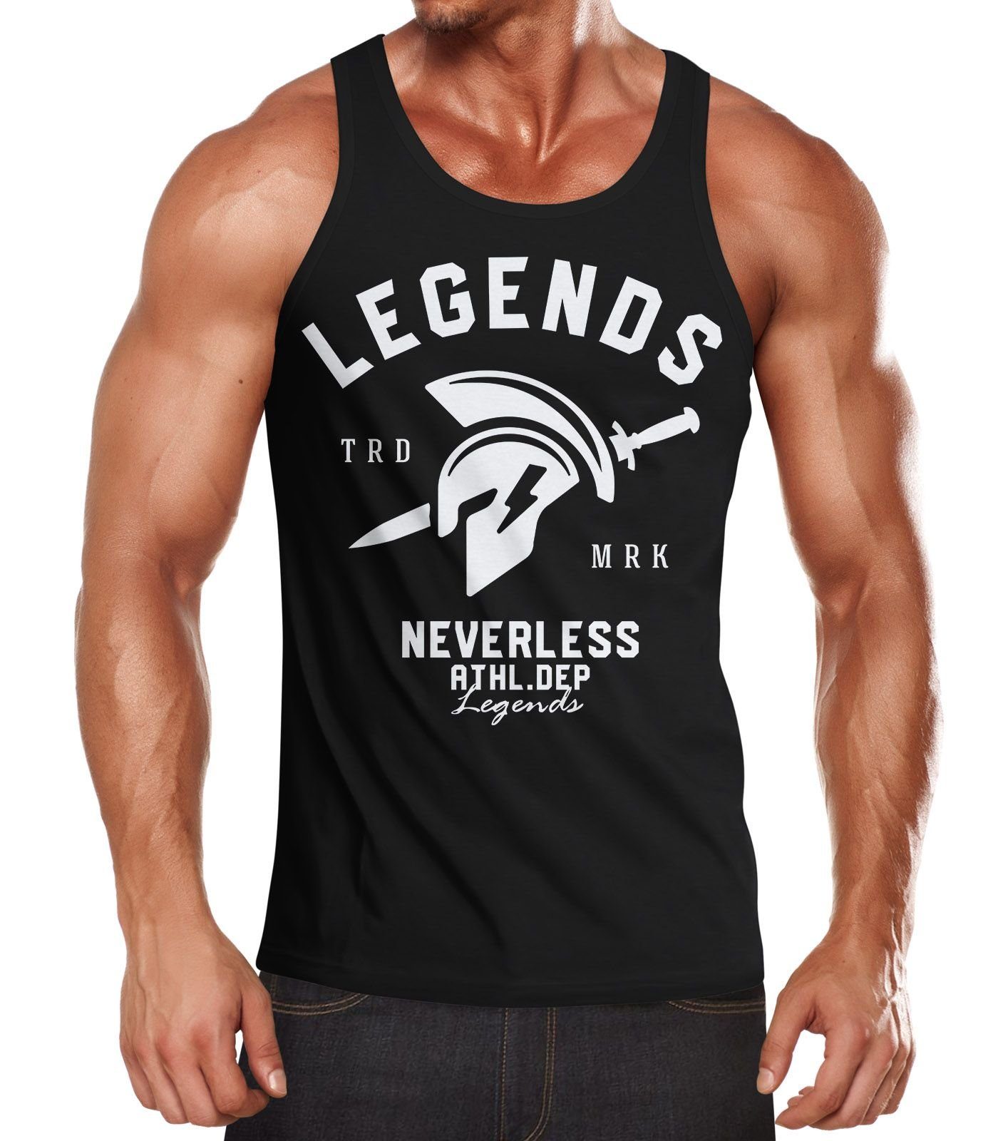 Neverless Tanktop Cooles Herren Tank-Top Gladiator Sparta Gym Athletics Sport Fitness mit Print