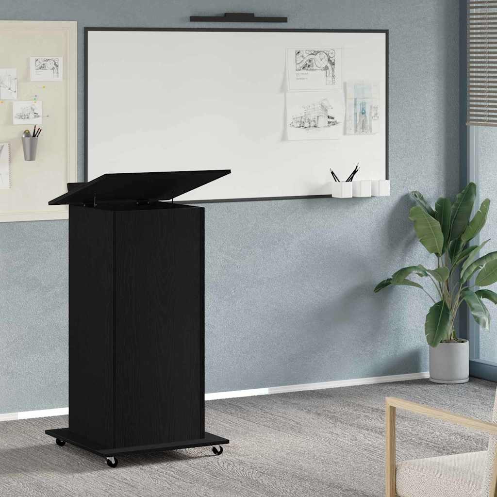 vidaXL Schreibtisch Podium Schwarz Eichen-Optik Holzwerkstoff 55 x 55 x 107 cm (1-St)
