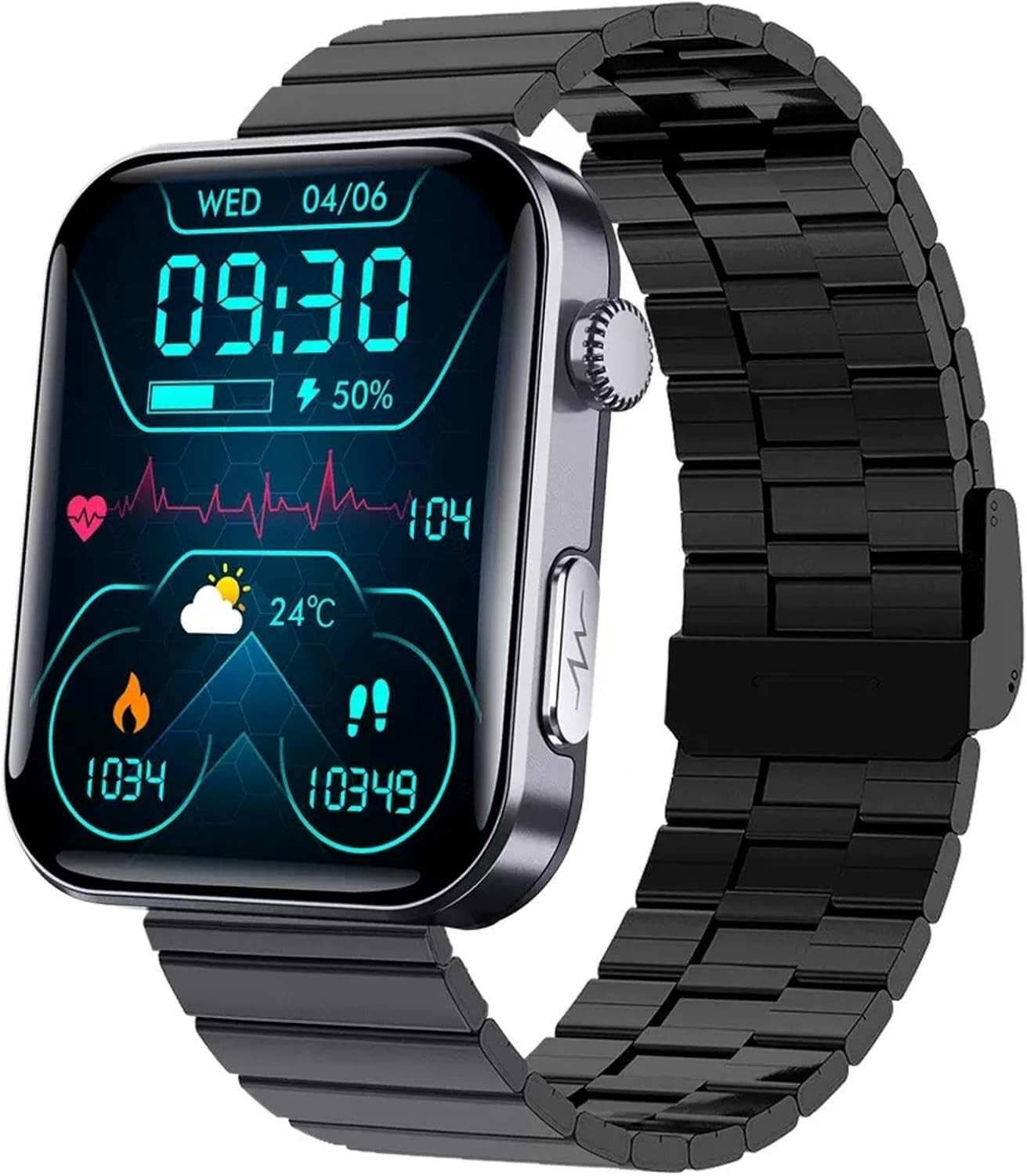 Wizvox Smartwatch (5,2 cm, Android ios), Smartwatch mit 52 Sportmodi, Bluetooth Telefonie, 2.1 Zoll Display