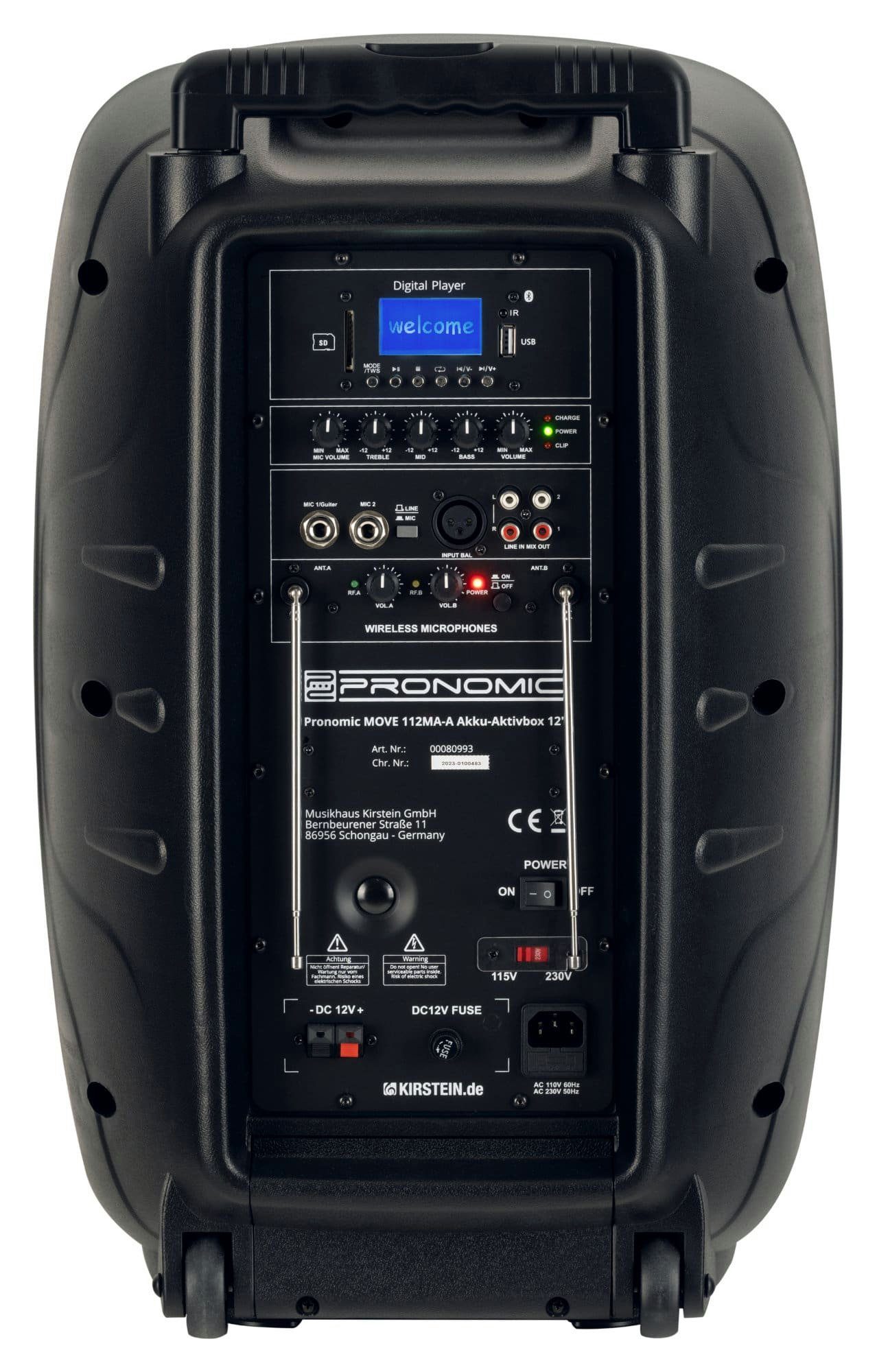 12MA-A inkl. W, Soundanalage & mit (Bluetooth-Schnittstelle, Funktion Mobile Pronomic Lautsprecher MOVE TWS Akku-Aktivbox Stereo 12"-Woofer 30 Funkmikrofone Headsets) -