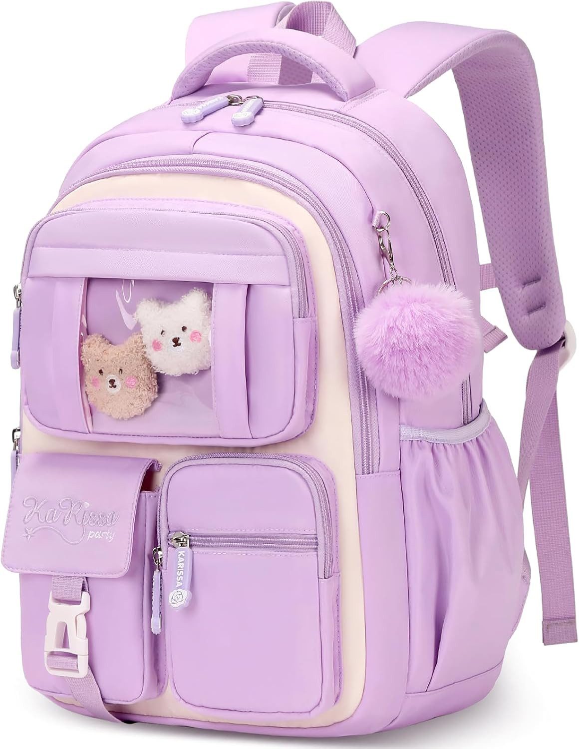 Forrlite Schulrucksack Mädchen, Schülerrucksack ergonomisch, Schultasche Kinder (Freizeitrucksack mit Reflexstreifen für Schule, Alltag und Reise, Ergonomisch, reflektierende Details, mehrere Fächer, gepolsterte Gurte)
