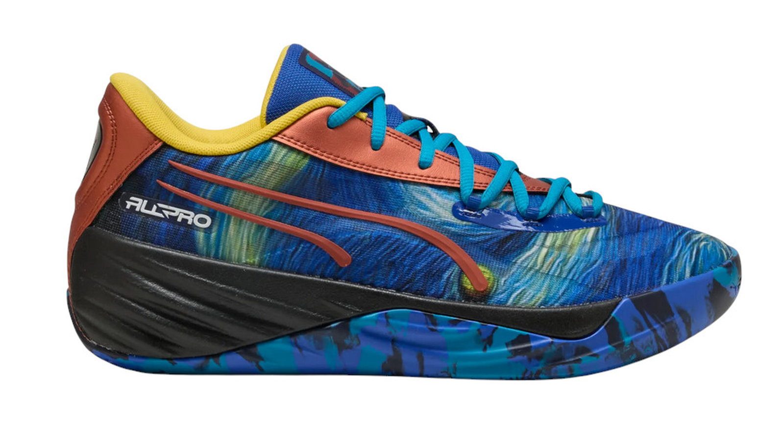 PUMA Hallen-Indoorschuhe All-Pro Nitro Dylan Exhibit (Basketball) blau/bunt Badmintonschuh