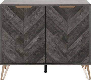 Leonique Sideboard Nanterie, aus edler Holzoptik, mit exklusivem Fischgrätenmuster, Breite 90 cm