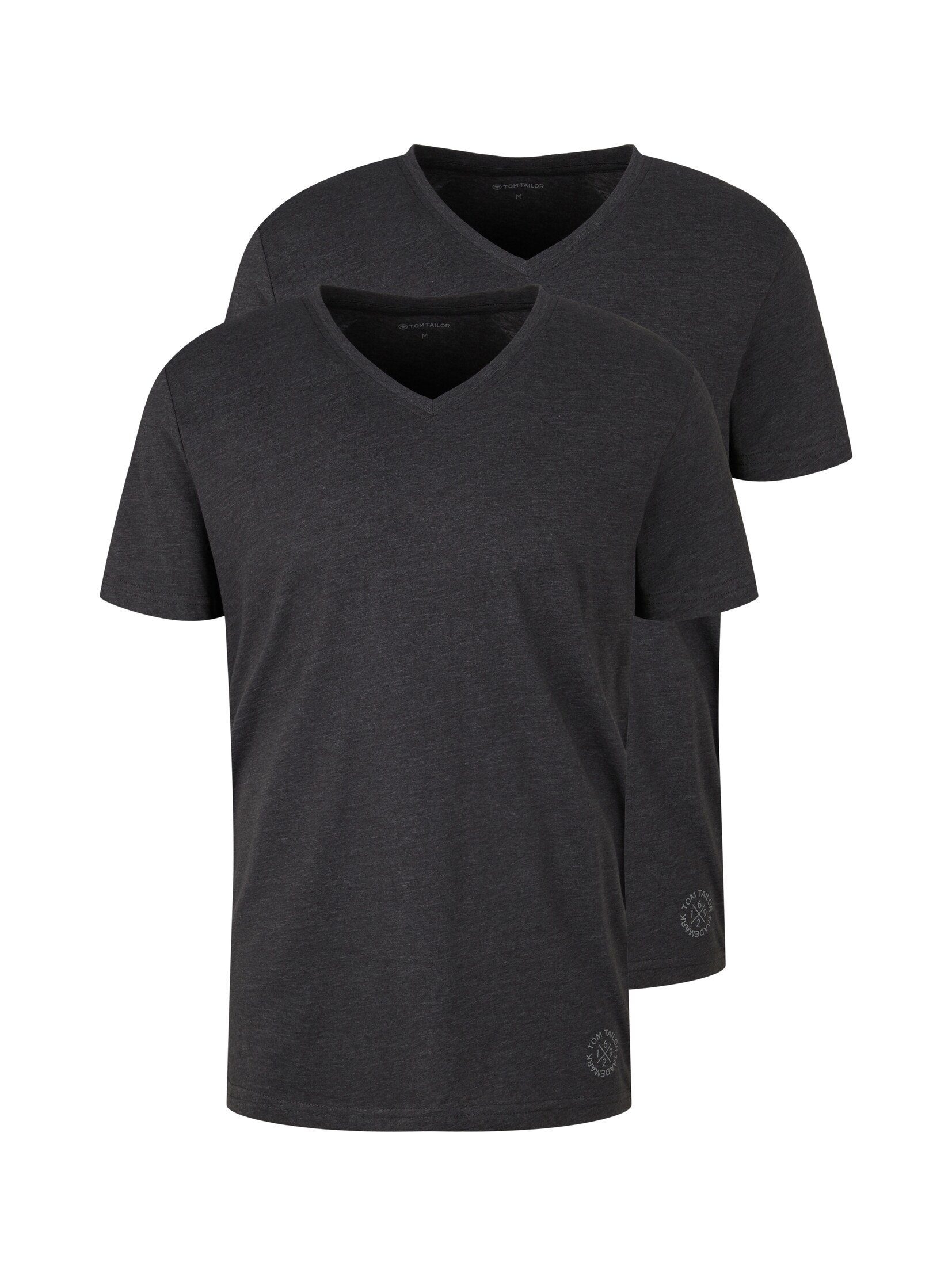 TOM TAILOR T-Shirt Grey Melange Doppelpack T-Shirt (im Doppelpack) Dark