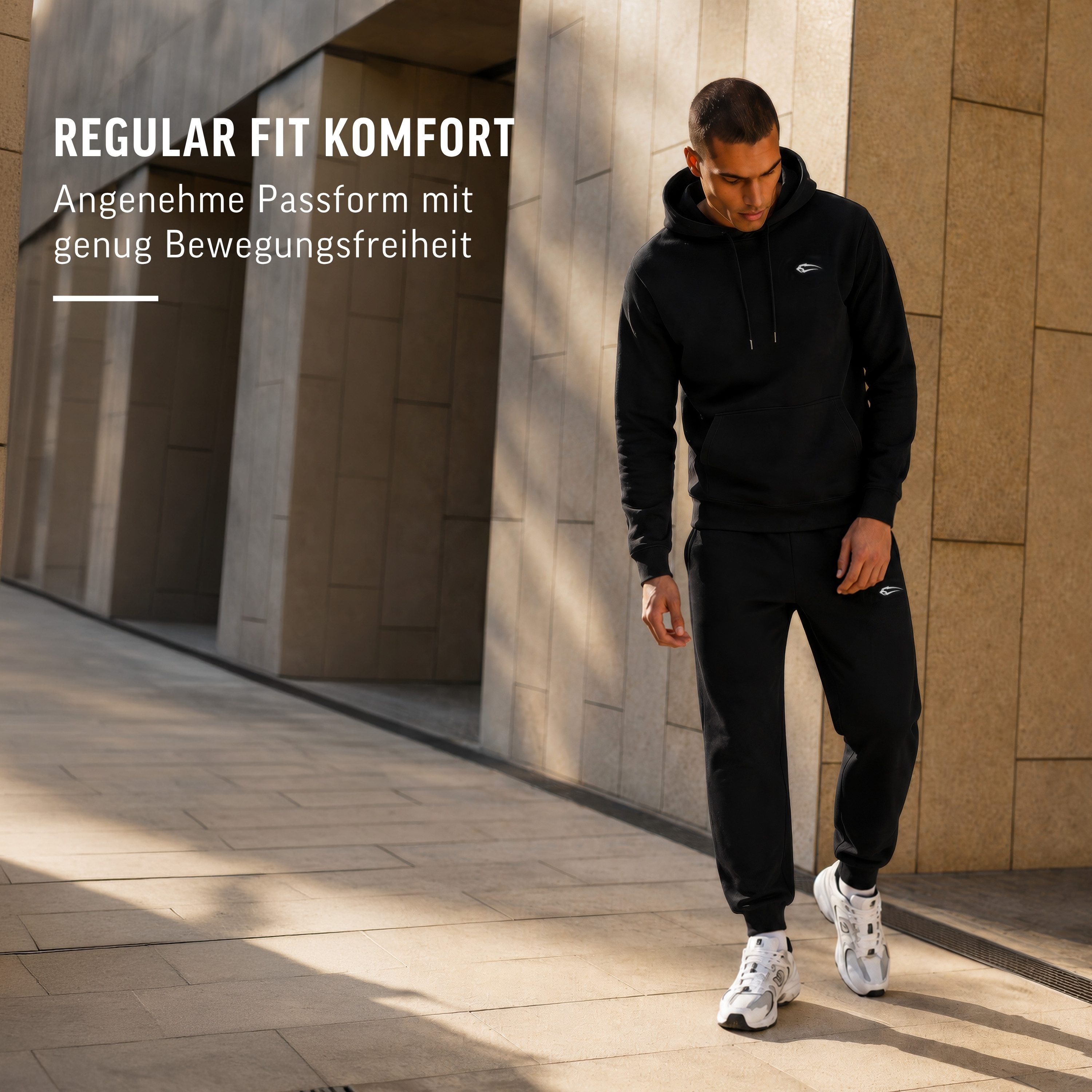 Smilodox Jogginghose Tammo Herren, Jogger Baumwolle, Regular Fit, Sporthose, Gymkleidung Tunnelzug, elastische Beinabschlüsse, weiches Material