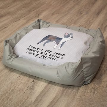 Mr. & Mrs. Panda Tierbett Boston Terrier Moment - Grau Pastell - Geschenk, Hund, Hundedecke, Hu, Kuschelig und robust