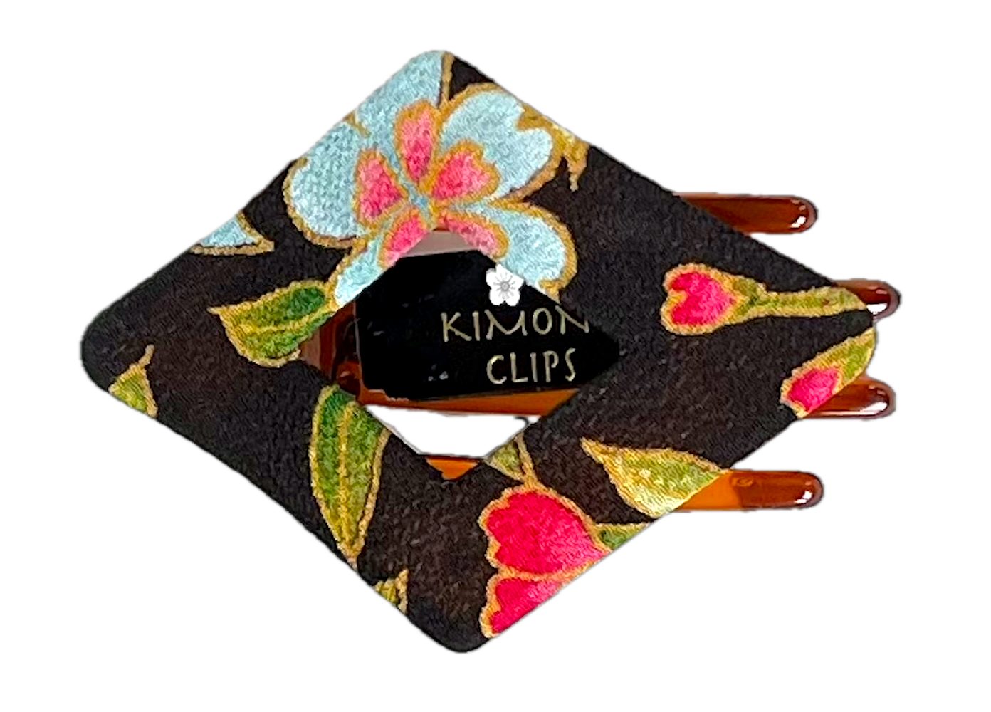 LK Trend & Style Haarclip Diamant groß, außergewöhnlich schöne Haarspange, Neu aus New York, großartiges Geschenk, Kimono Clip steht für Qualität, jeder Clip kann je nach Schnitt des Stoffes variieren, Unikat