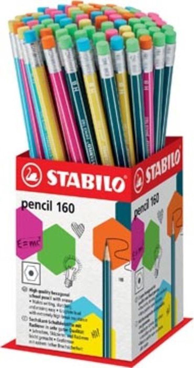STABILO Bleistift Pencil 160 mit Radiergummi 72 Stück, (72-tlg)