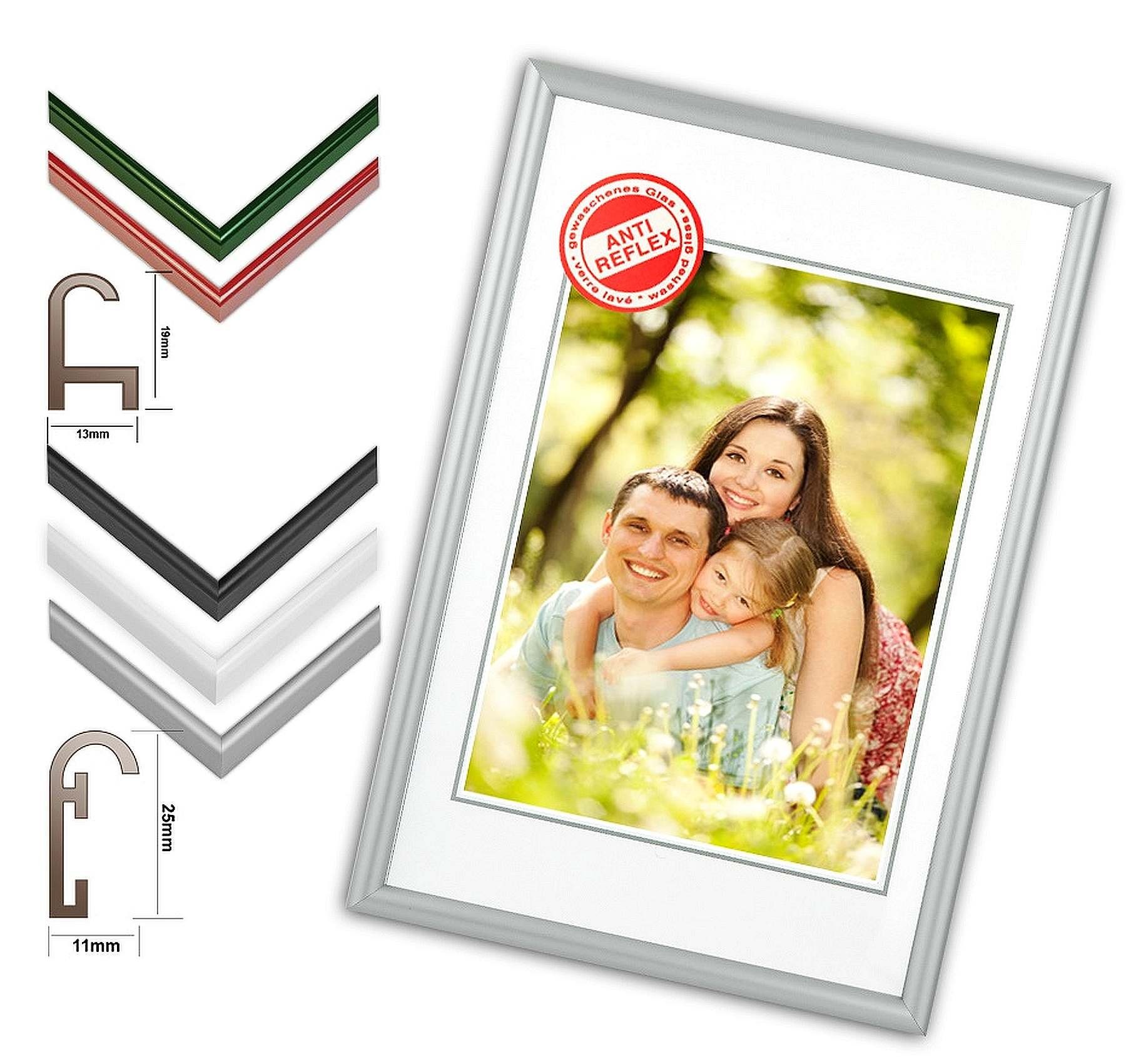 Bilderrahmen Neumann Einzelrahmen Alurahmen "Image A" mit Antireflexglas, Rückwand und Schwenkfedern