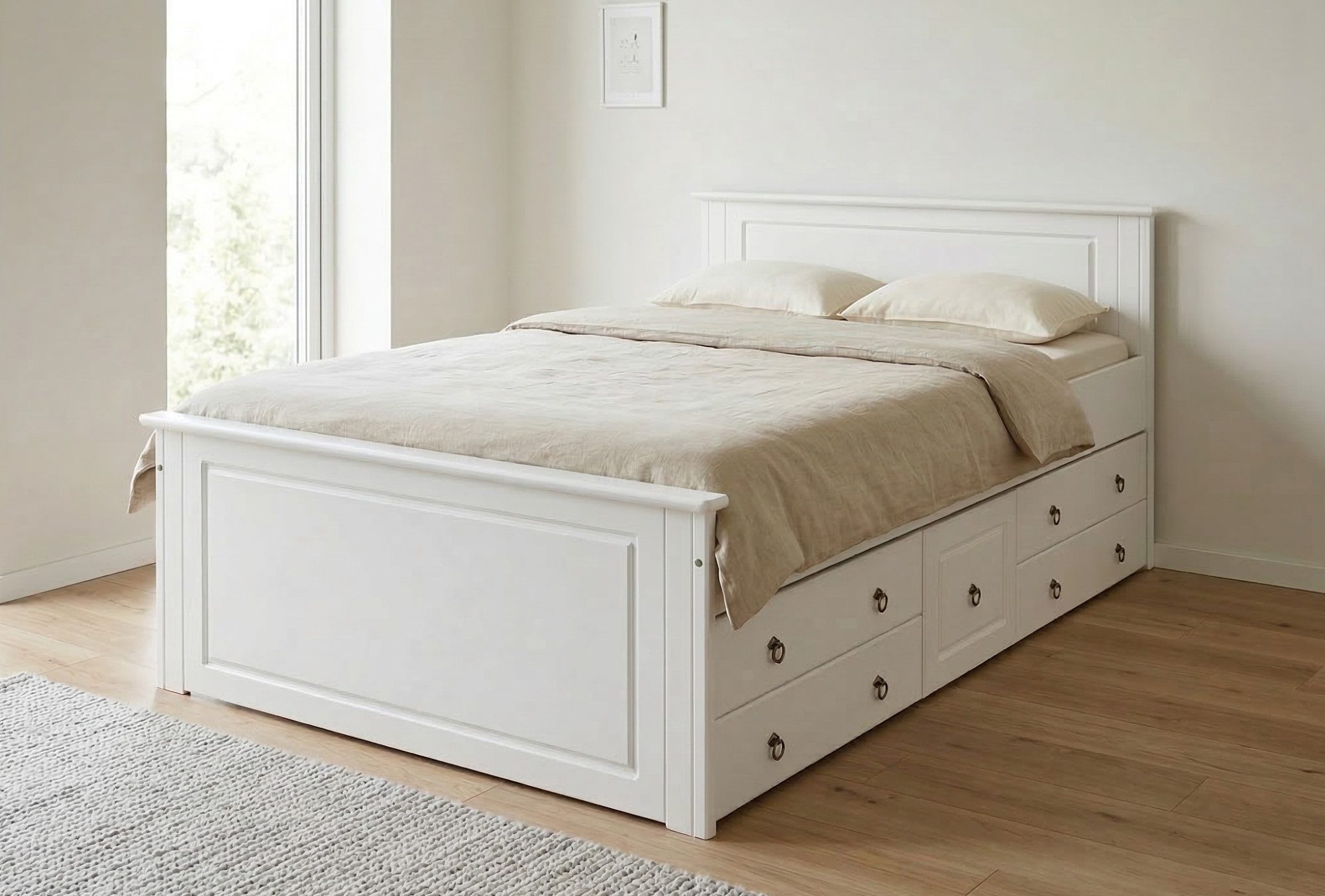OTTO home Massivholzbett Hugo, FSC® zertifiziert, Landhausstil, zeitlos und edel (auch als Super Sparset inklusive Schubkästen), Stauraumbett, extra belastbar,  – Bild 3 von 5