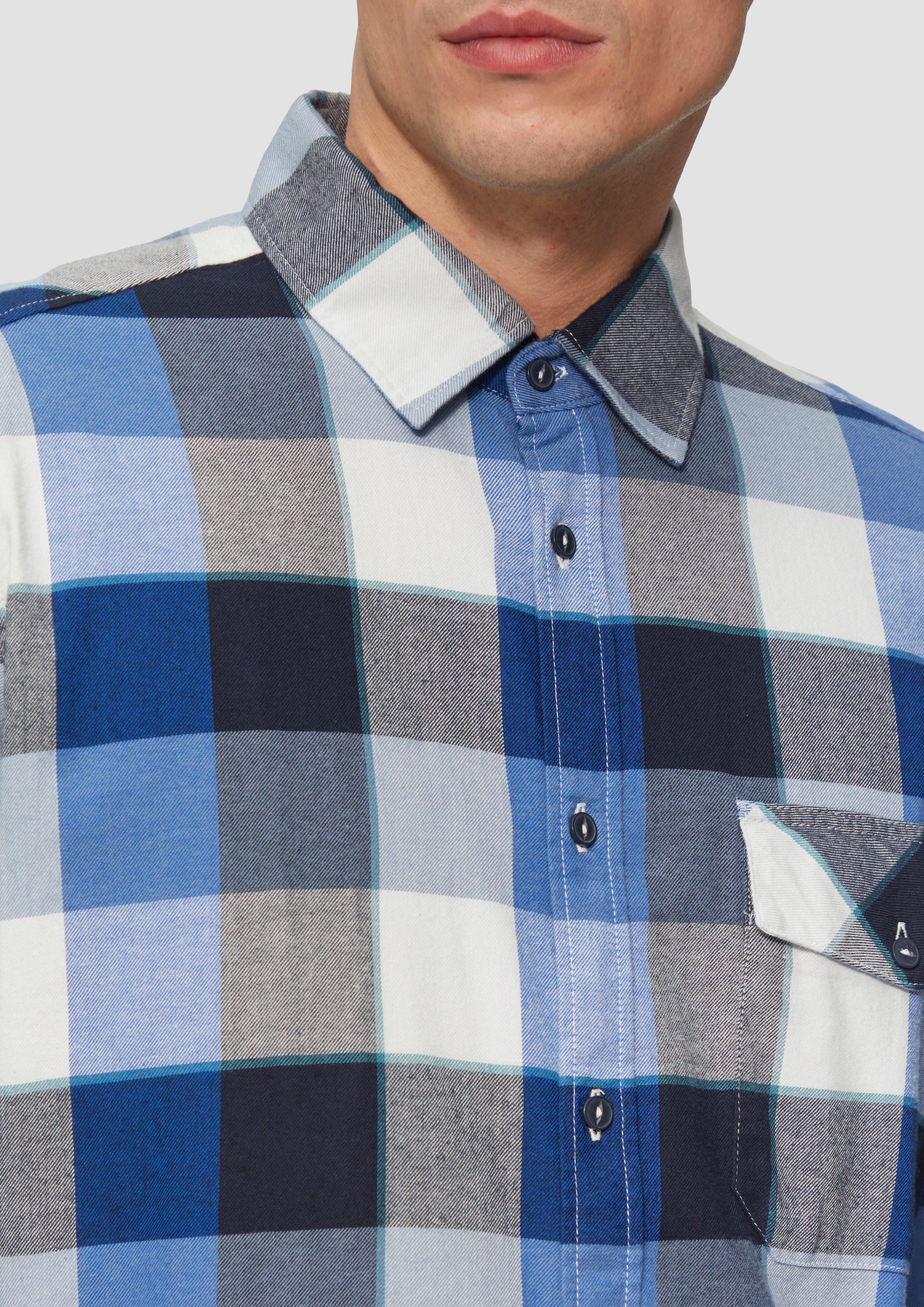s.Oliver Langarmhemd Regular Fit: Kariertes Flanellhemd günstig online kaufen