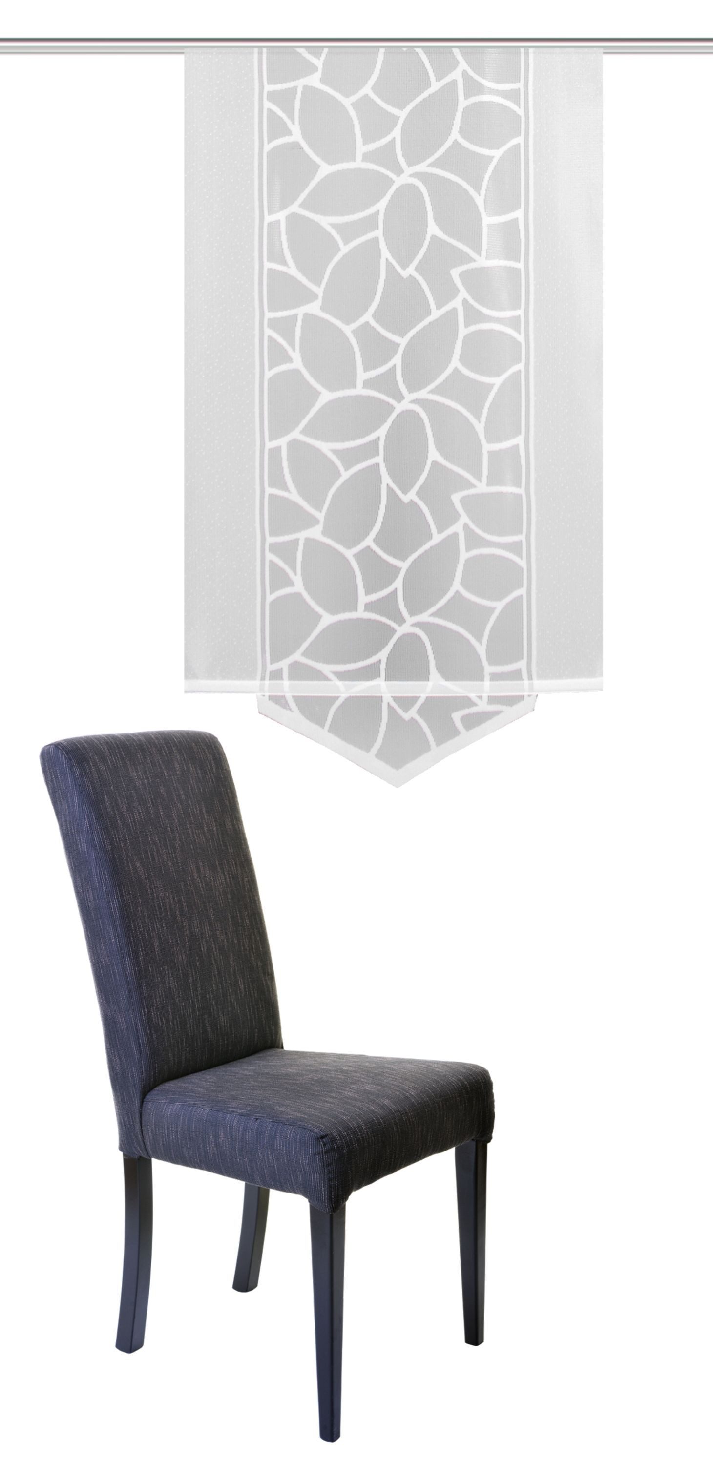 HOME WOHNIDEEN Schiebegardine Home Fashion Schiebevorhang, Polyester, Weiß, 125x57 cm, Paneelwagen, halbtransparent, 100% Polyester