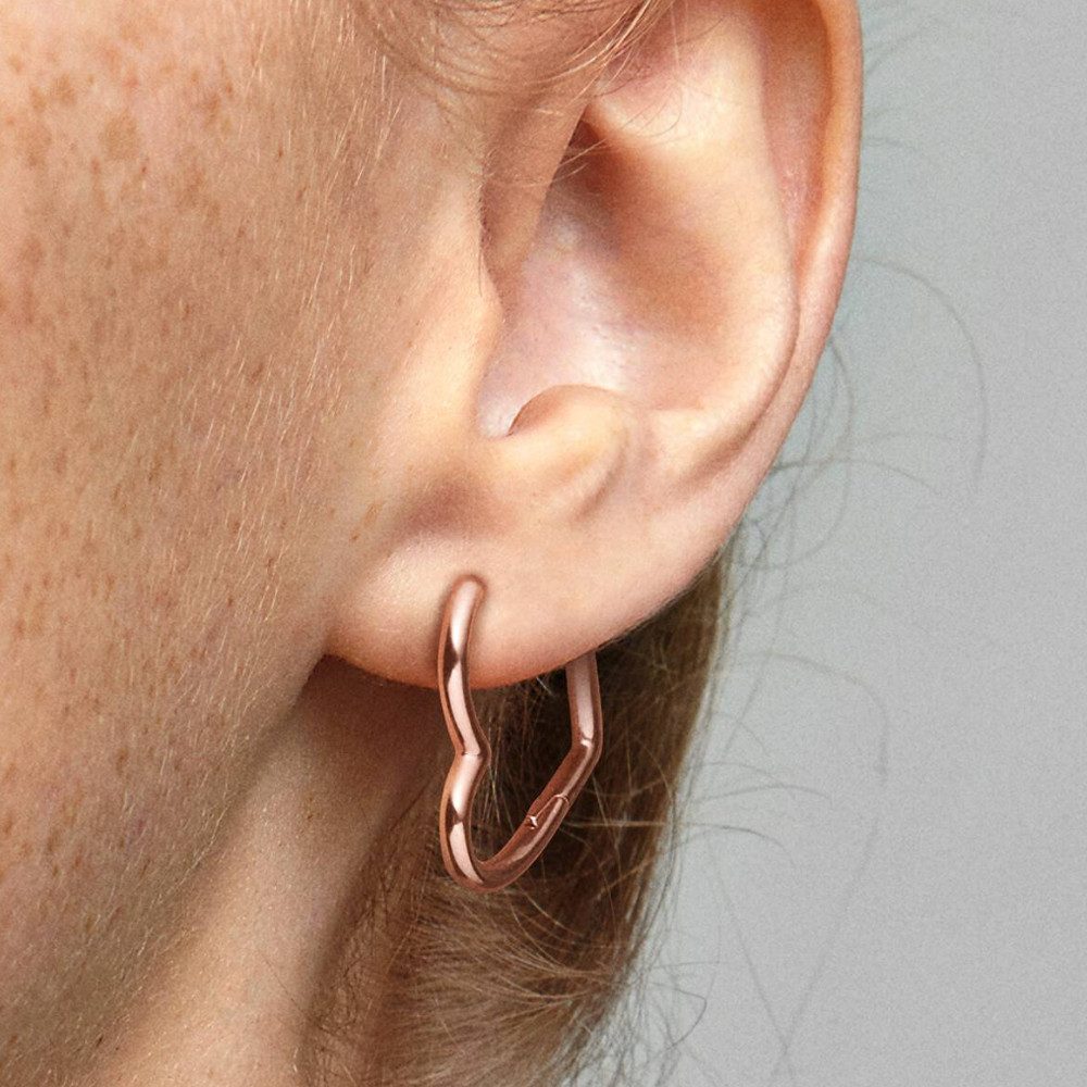 Pandora Paar Creolen ROSE-288307, Herz, Liebe, Rosévergoldet