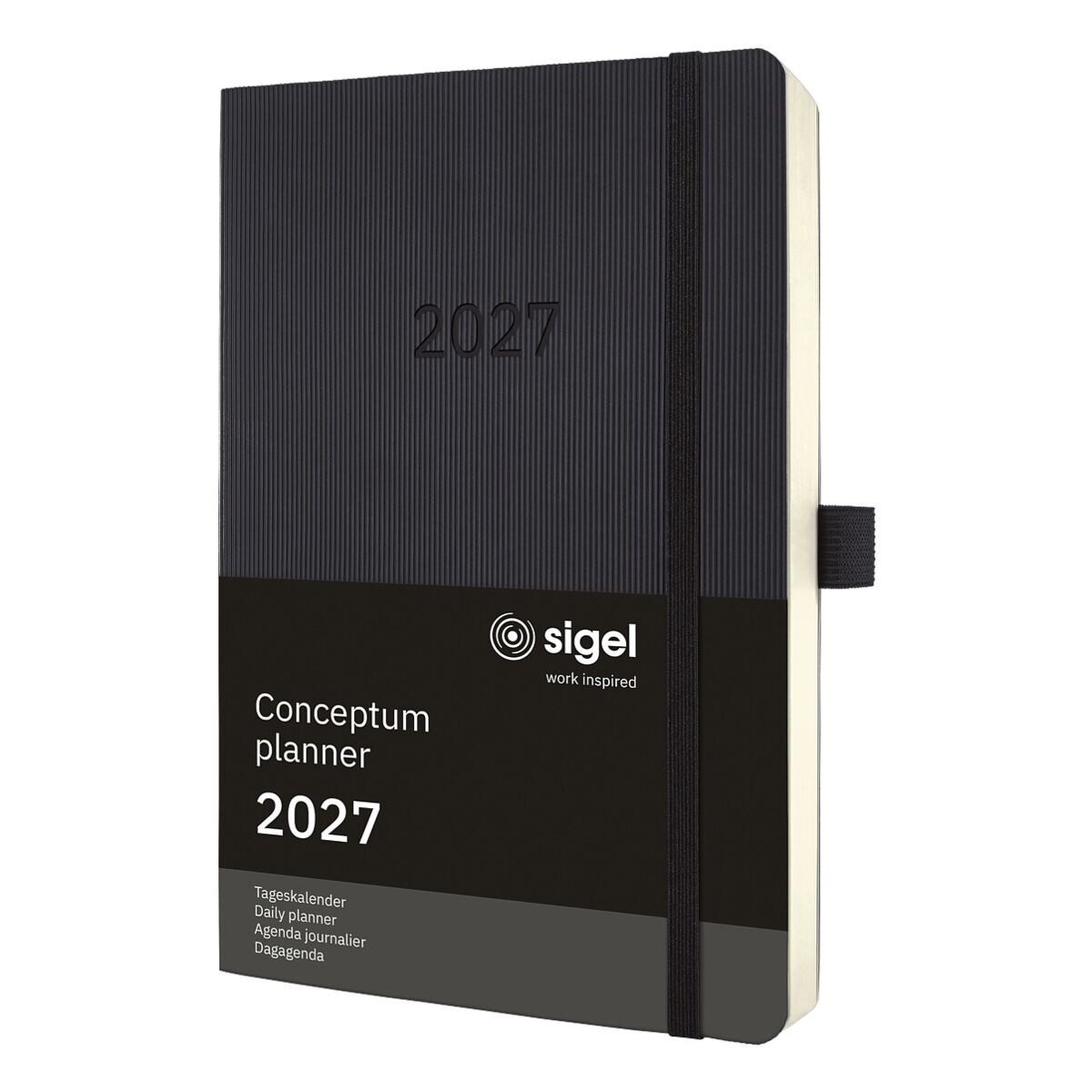 Sigel Buchkalender Conceptum 2027 Softcover, 1 Tag = 1 Seite, inkl. Stickerbogen