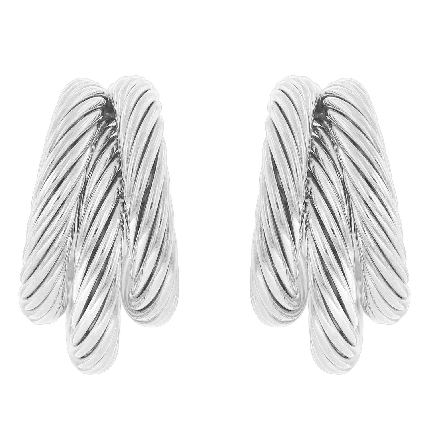 Halbcreolen ⌀ Paar Creolen 18 925 mm trendor Steckcreolen Silber