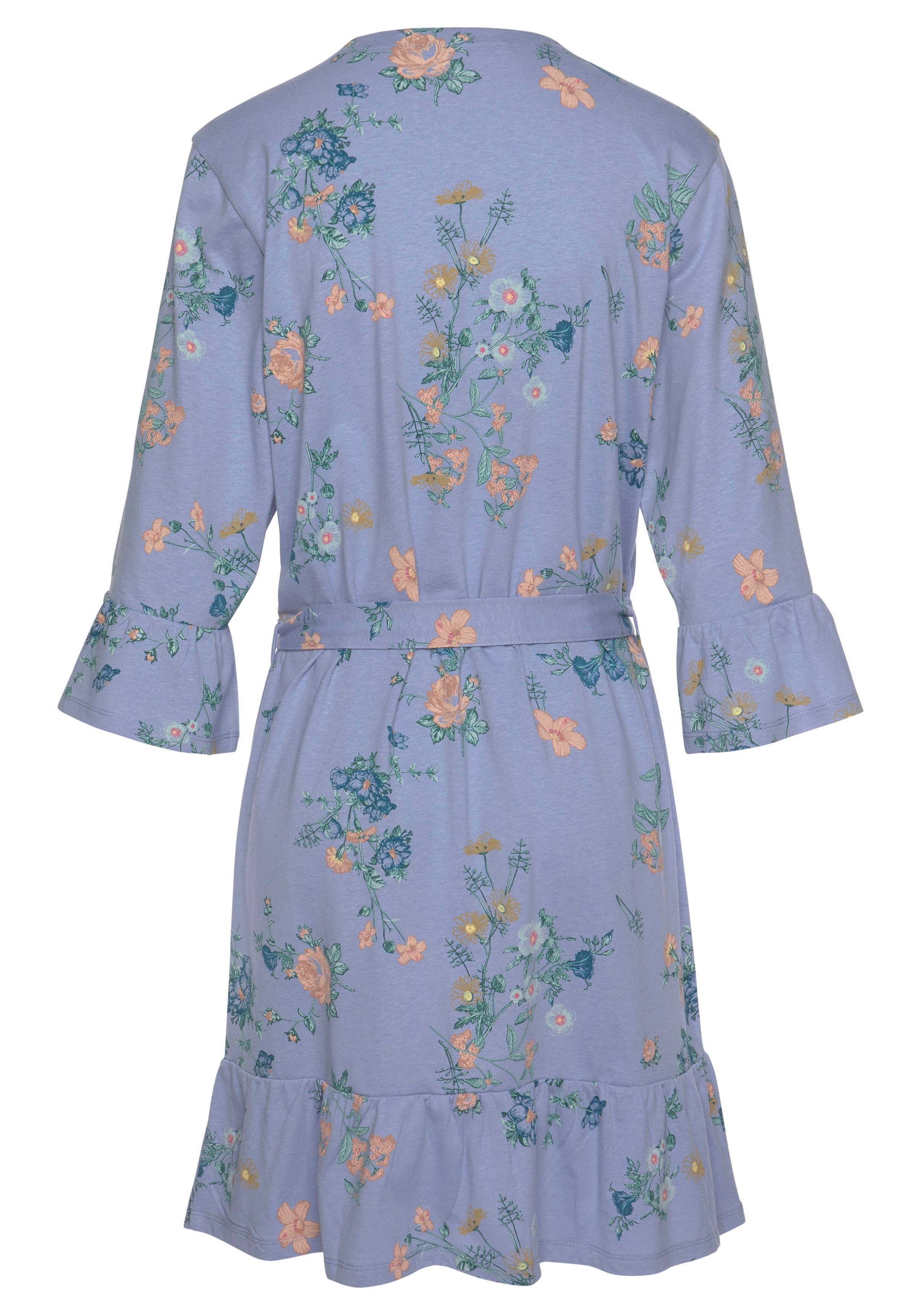 Vivance Dreams by Lascana Kimono, Kurzform, Baumwoll-Mix, Kimono-Kragen, Gürtel, mit Volants