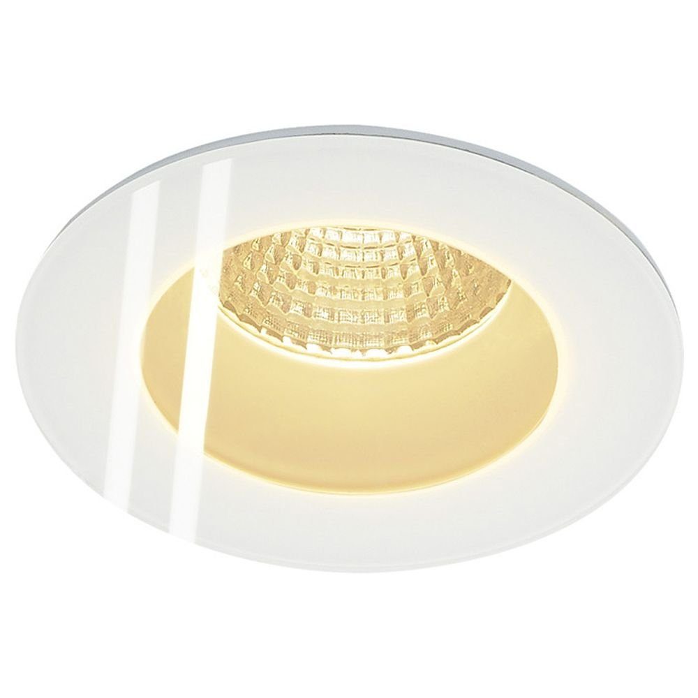 SLV LED Einbauleuchte LED Deckeneinbauleuchte Patta-F, IP65, mit Schutzglas in rund, weiß, keine Angabe, Leuchtmittel enthalten: Ja, fest verbaut, LED, warmweiss, Einbaustrahler, Einbauleuchte