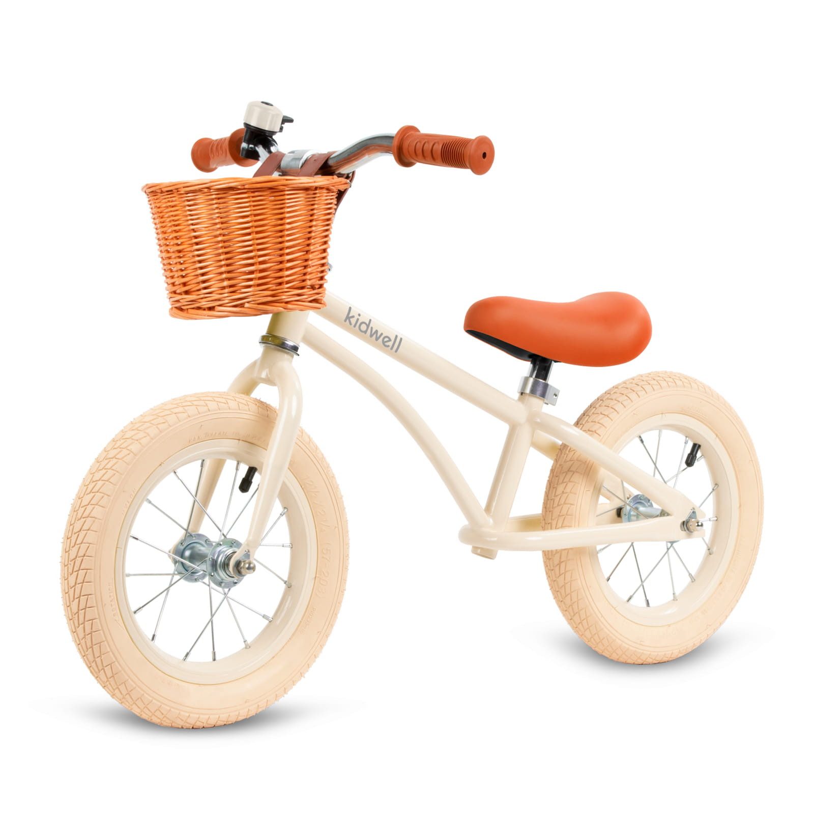 COIL Lauflernrad, Kinderlaufrad, Rutscher, Balance Bike Spielbauklötze, Stahlrahmen, aufblasbare 12-Zoll-Räder, Korb, Glocke