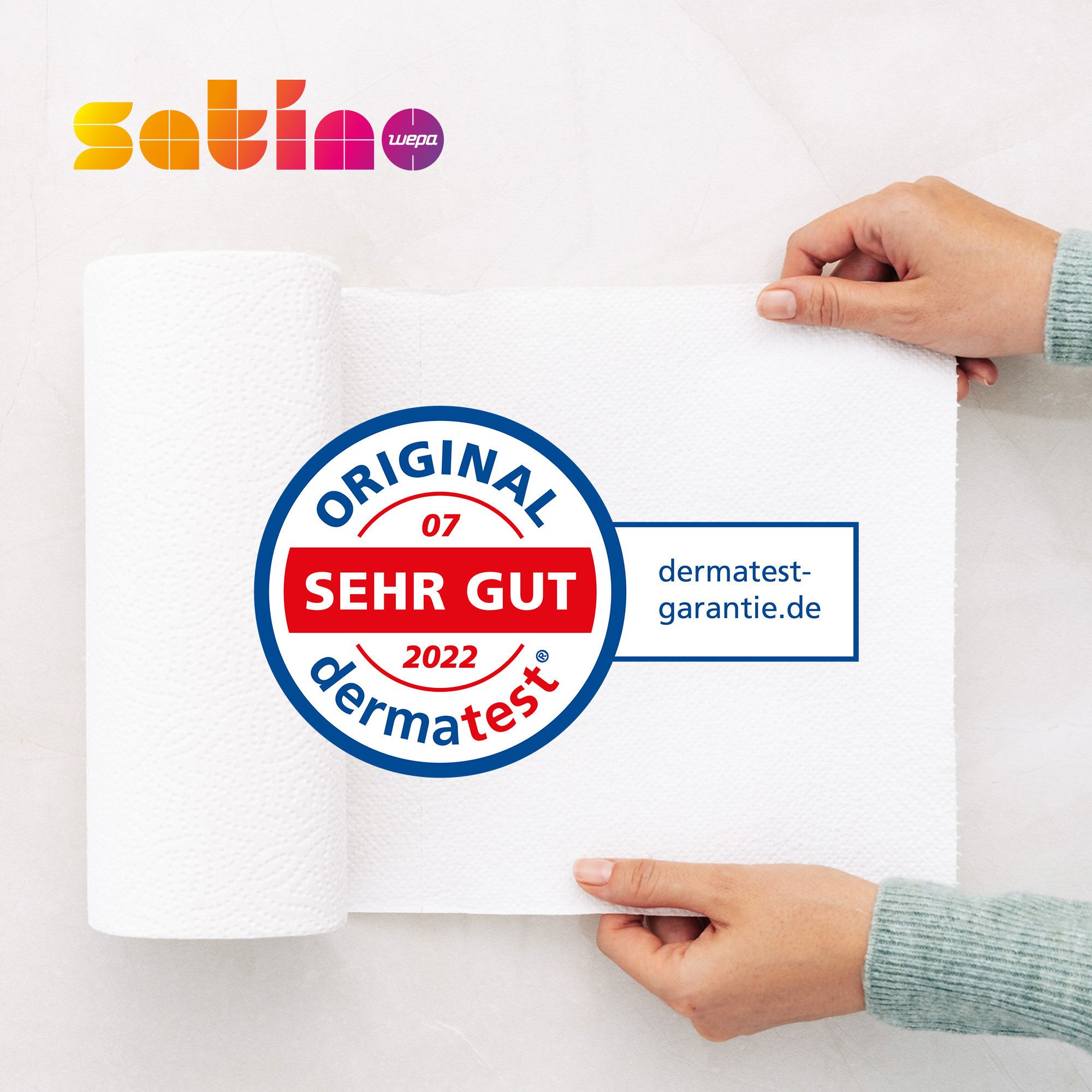 Satino Papierküchenrolle 3 lagig - 32 Rollen - 64 Blatt pro Rolle (32-St)