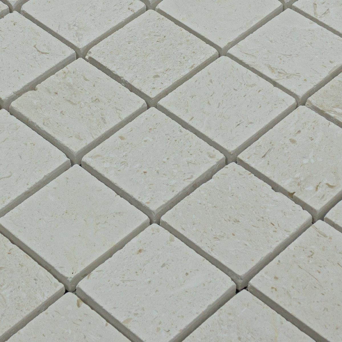 Mosafil Mosaikfliesen Natursteinmosaik Kalkstein Luminares, Naturstein 30.500x30.500, beige