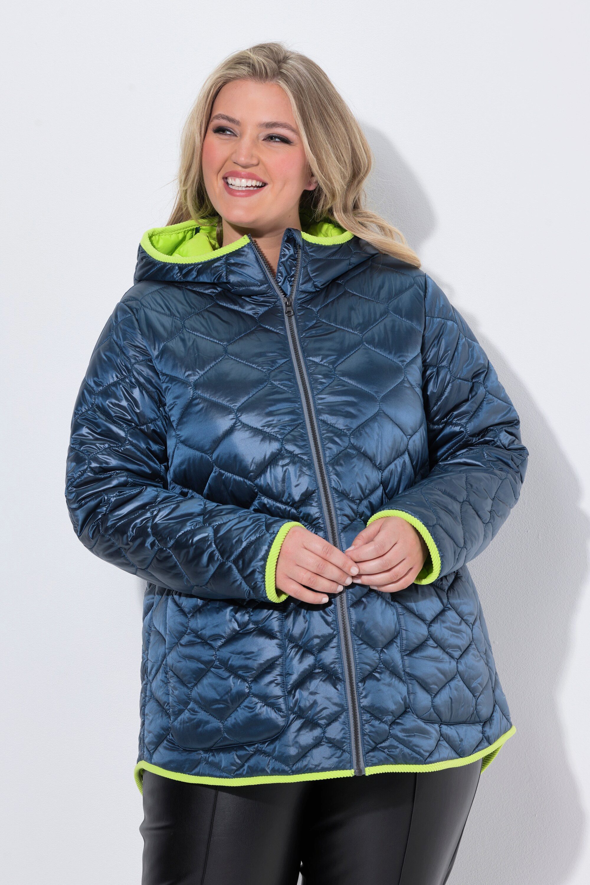 Angel of Style Steppjacke Steppjacke Cord-Einfassungen Kapuze