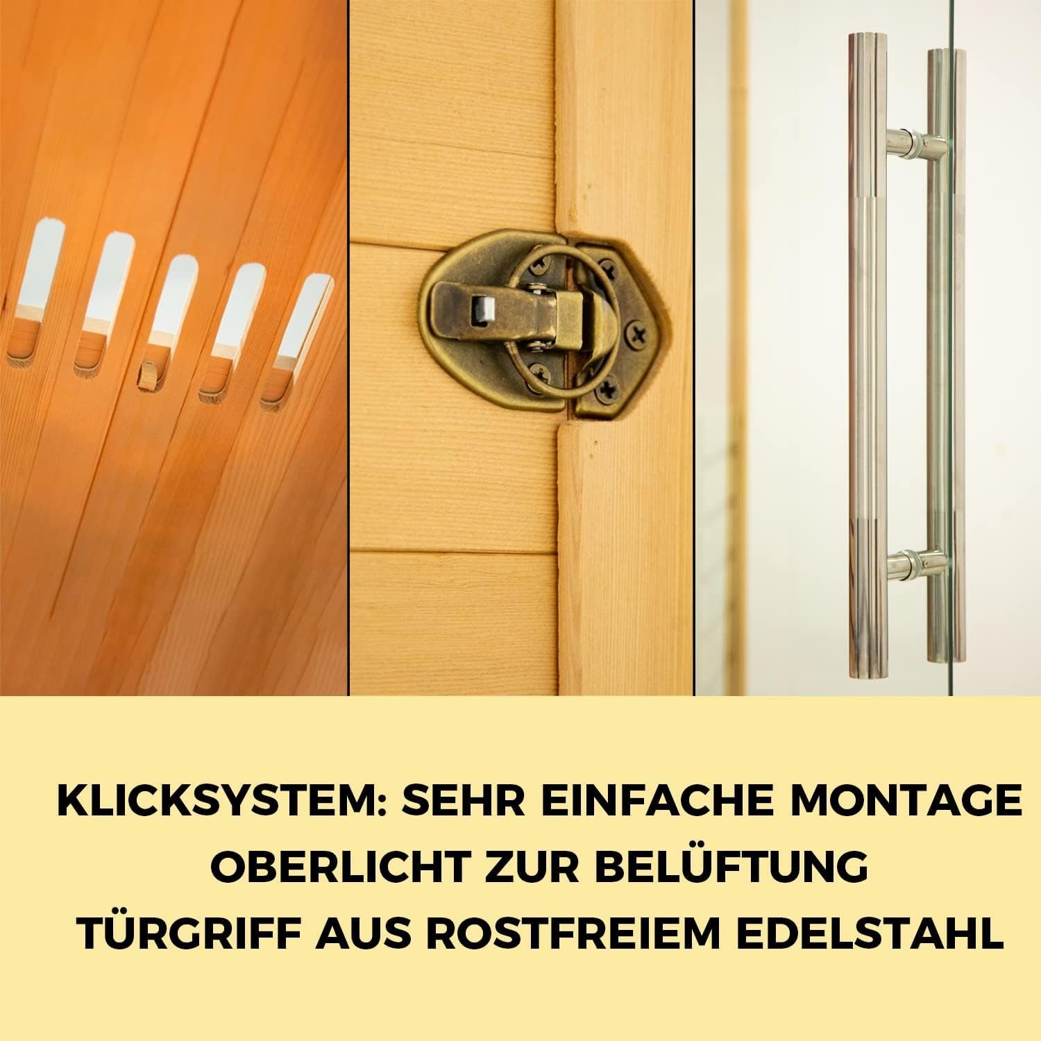 Elbe Infrarotkabine "HYGGE" für 3-5 Personen aus Hemlockholz mit 8 Vollspektrumstrahlern, 50,00 mm, Mobile App als Fernbedienung