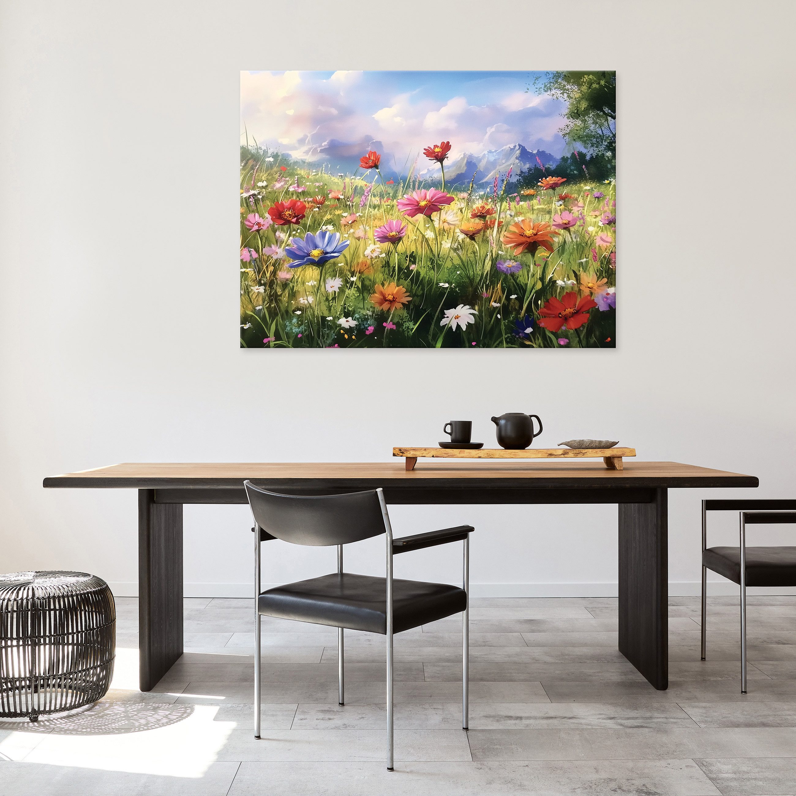 Wallarena Leinwandbild Blumen Feld Natur Modern Wandbilder Wand Deko XXL Bi günstig online kaufen